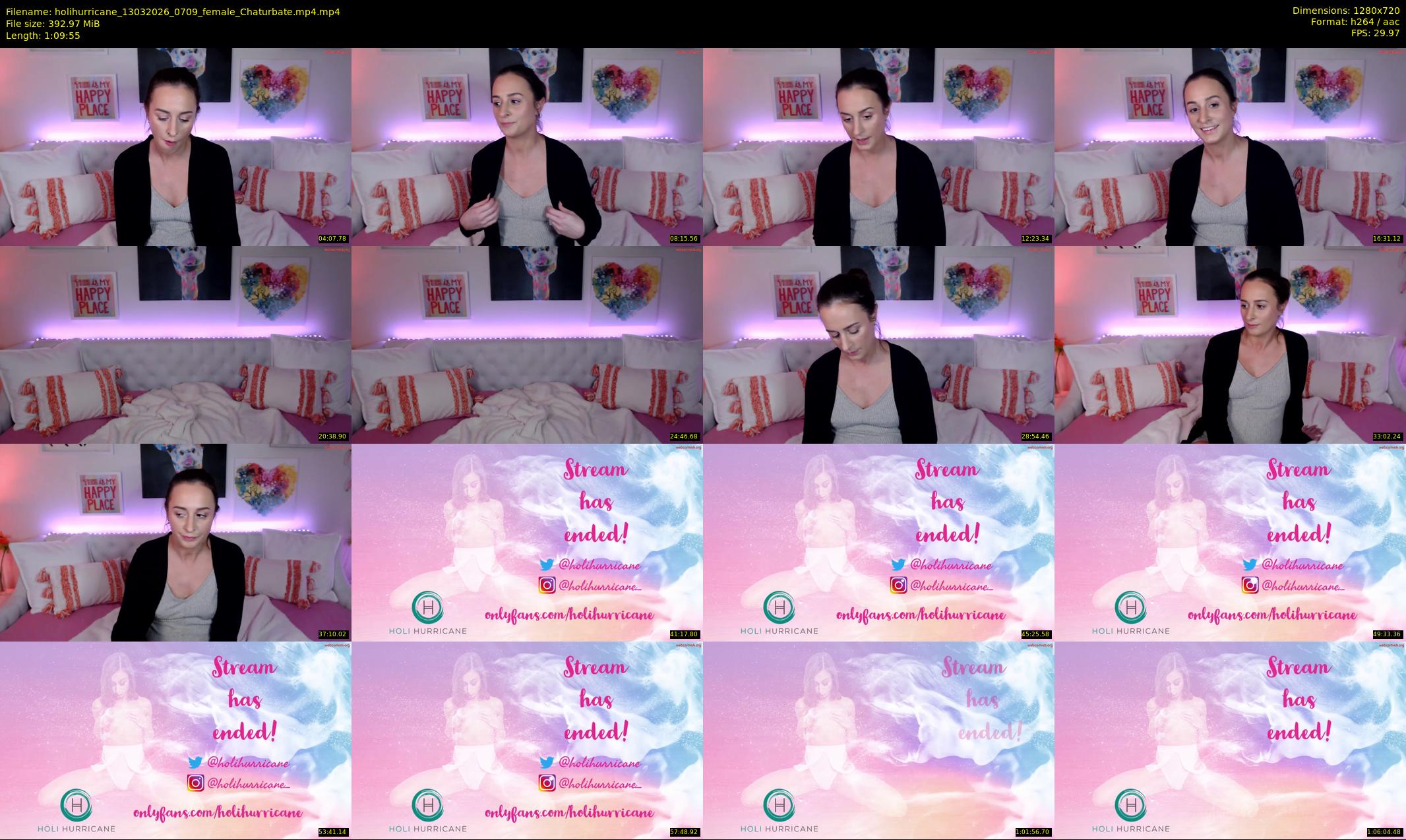 holihurricane — 70 minute Chaturbate female cam show recording, 720p, Mar 13, 2026