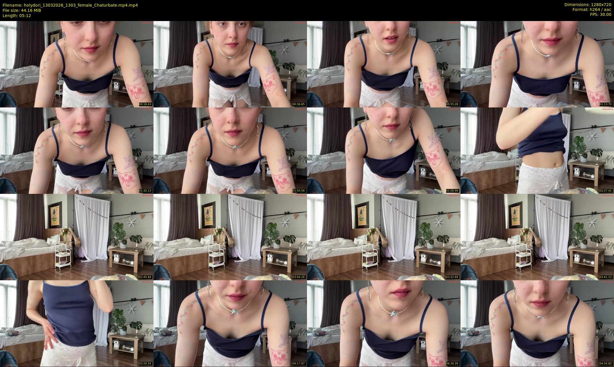 holydori — 6 minute Chaturbate female cam show recording, 720p, Mar 13, 2026