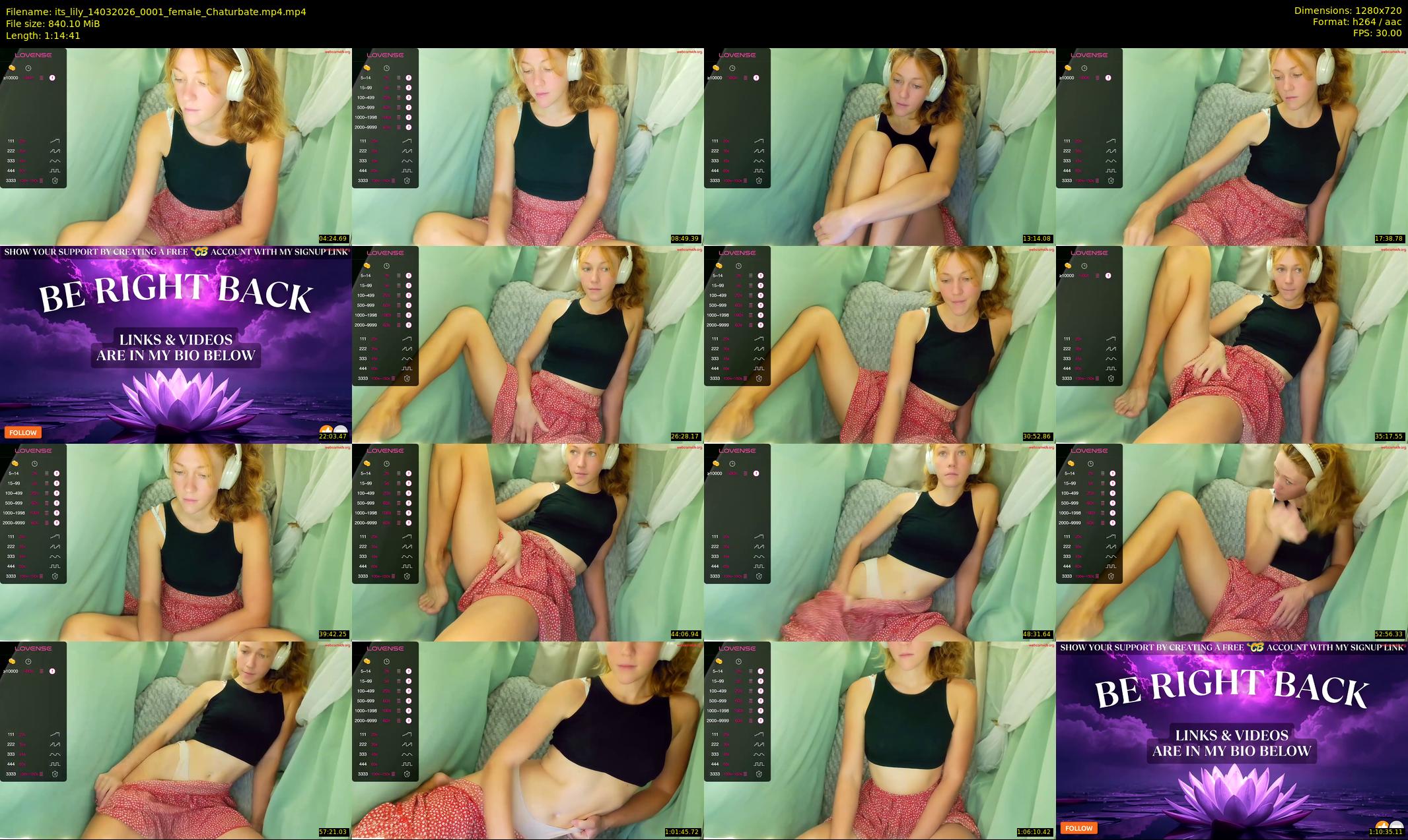 its_lily — 75 minute Chaturbate female cam show recording, 720p, Mar 14, 2026