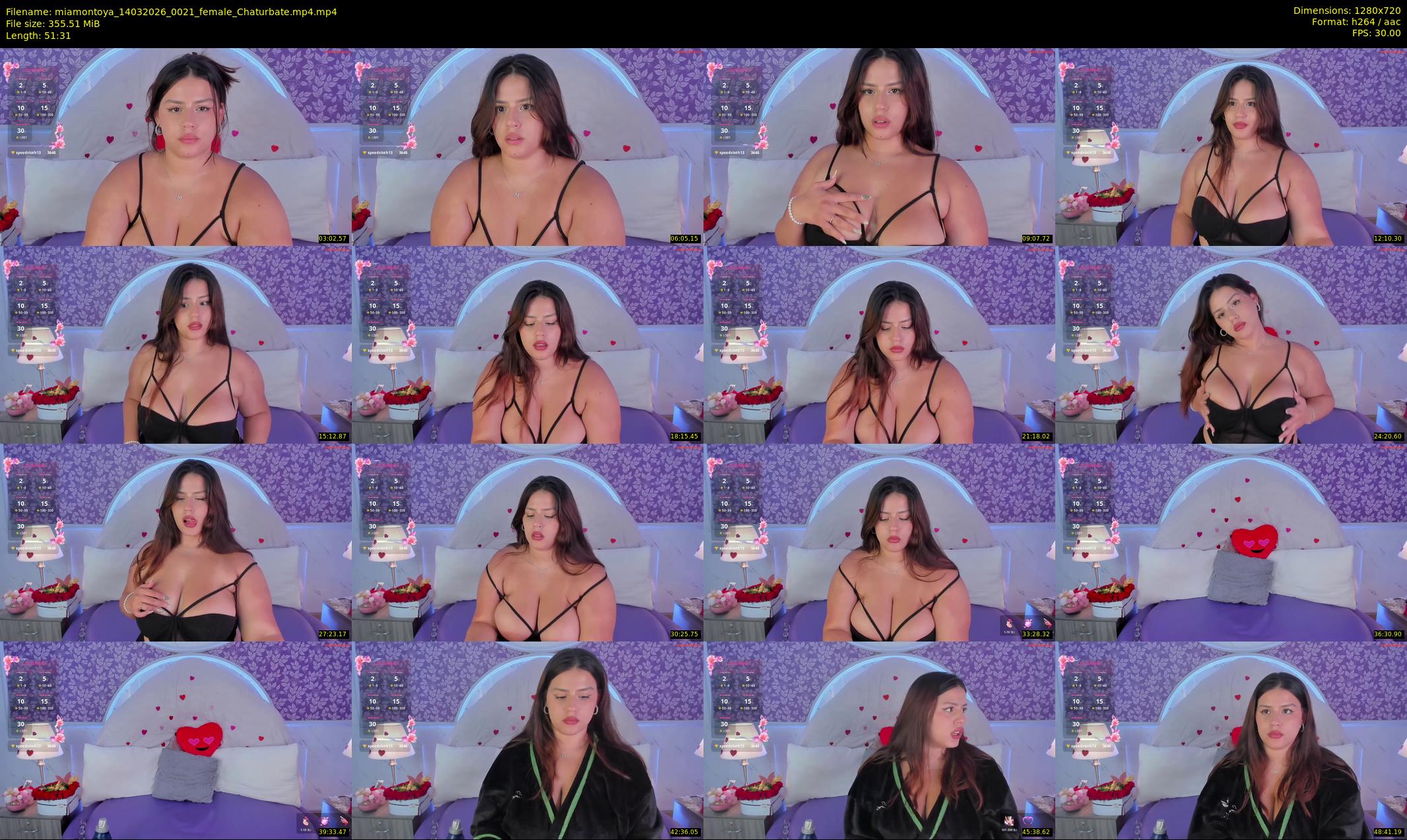 miamontoya — 52 minute Chaturbate female cam show recording, 720p, Mar 14, 2026