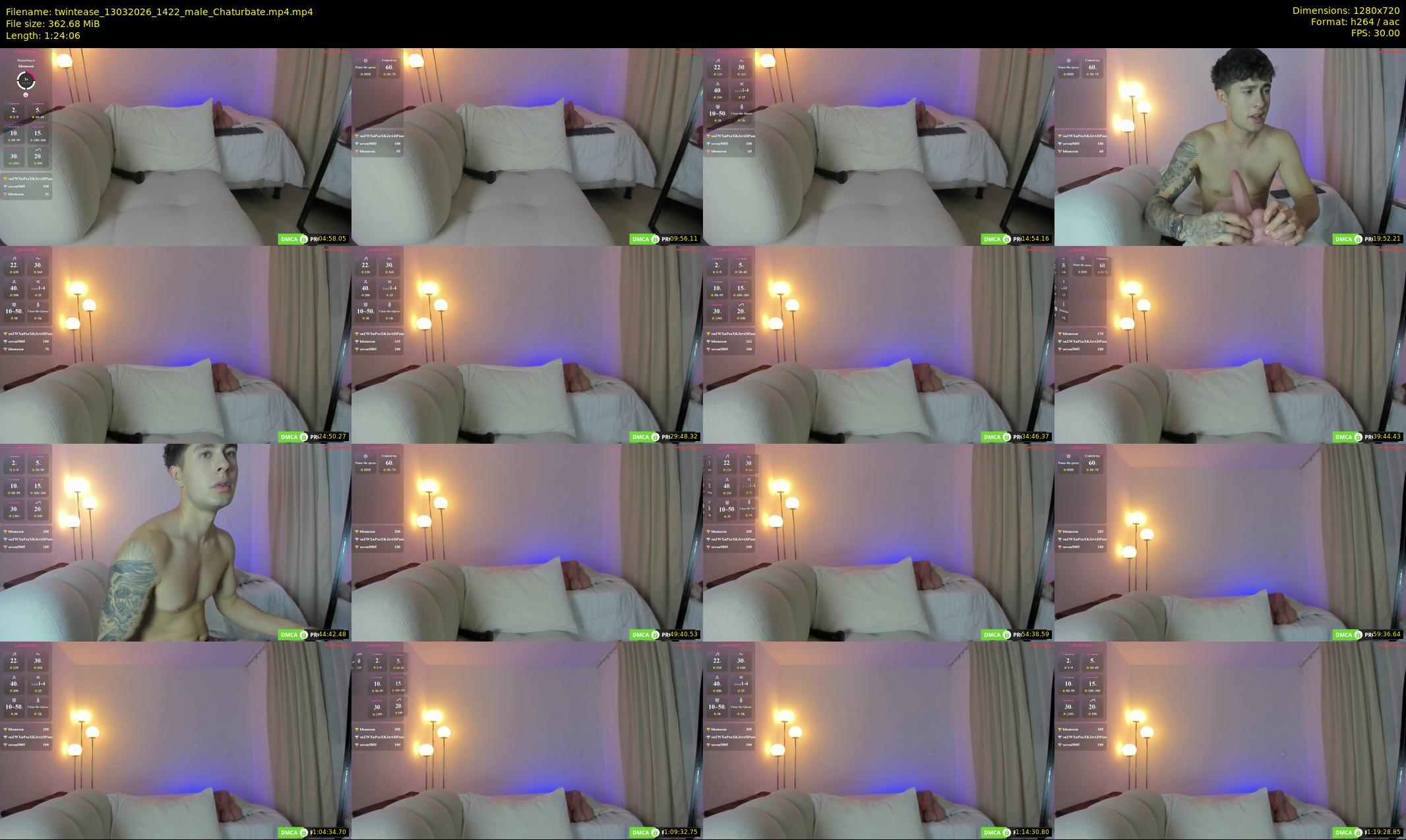 twintease — 85 minute Chaturbate male cam show recording, 720p, Mar 13, 2026