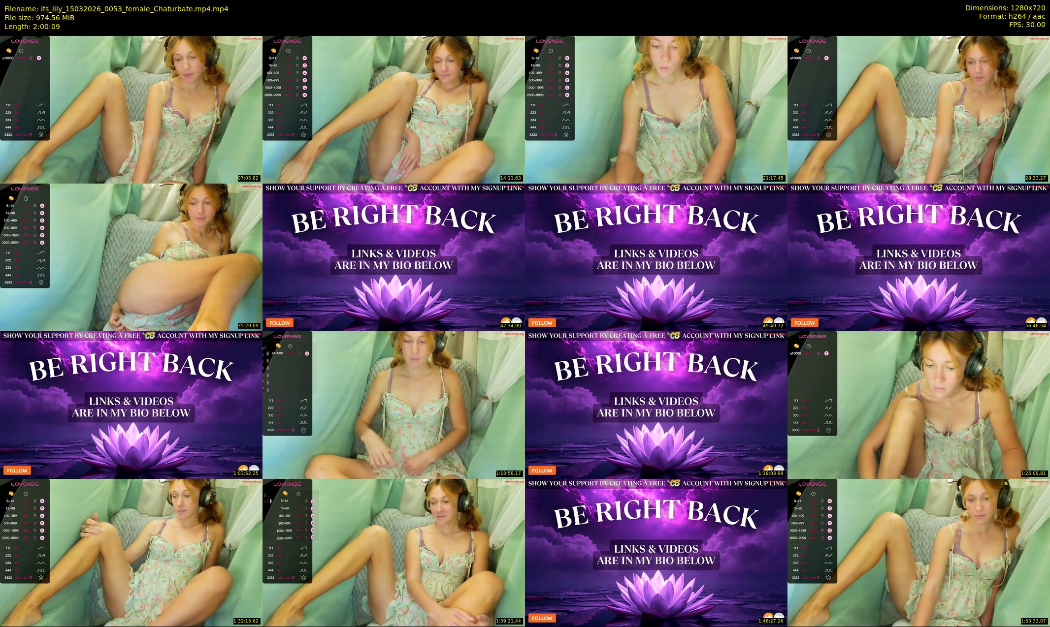 its_lily — 121 minute Chaturbate female cam show recording, 720p, Mar 15, 2026