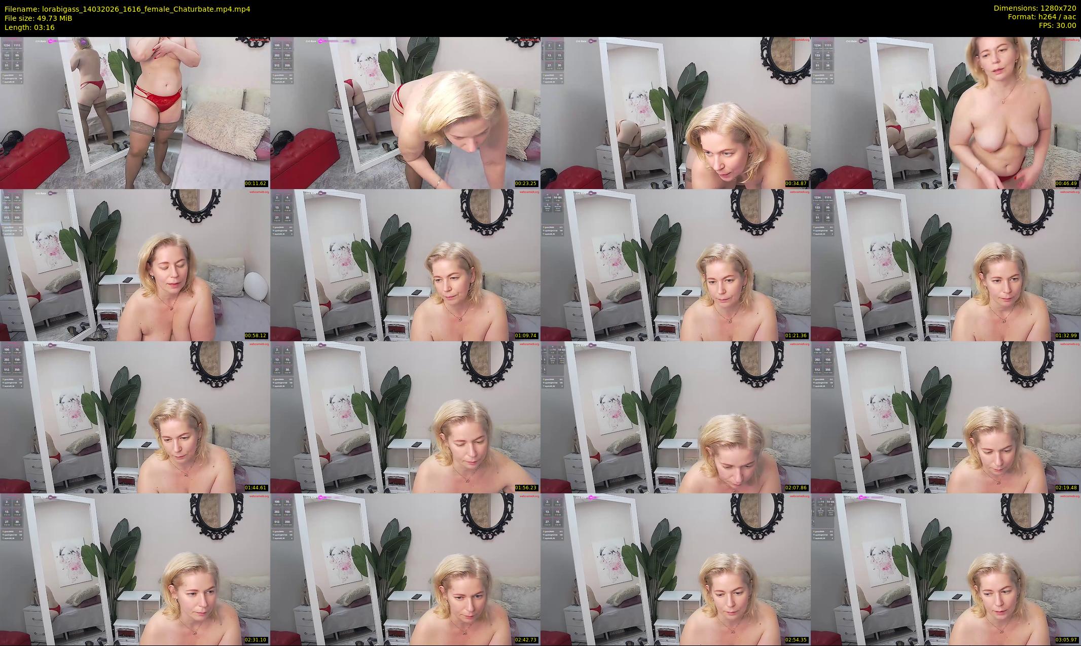 lorabigass — 4 minute Chaturbate female cam show recording, 720p, Mar 14, 2026