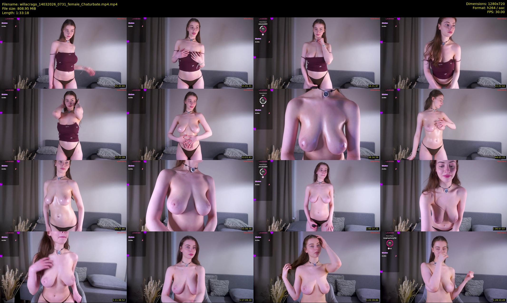 willacrago — 94 minute Chaturbate female cam show recording, 720p, Mar 14, 2026