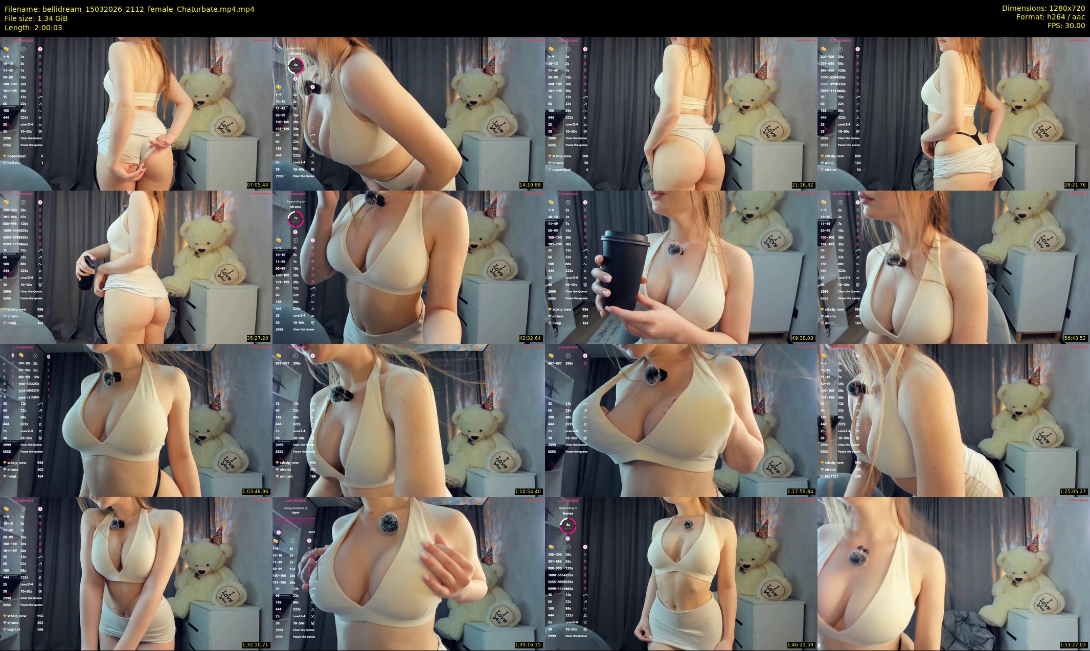 bellidream — 121 minute Chaturbate female cam show recording, 720p, Mar 15, 2026