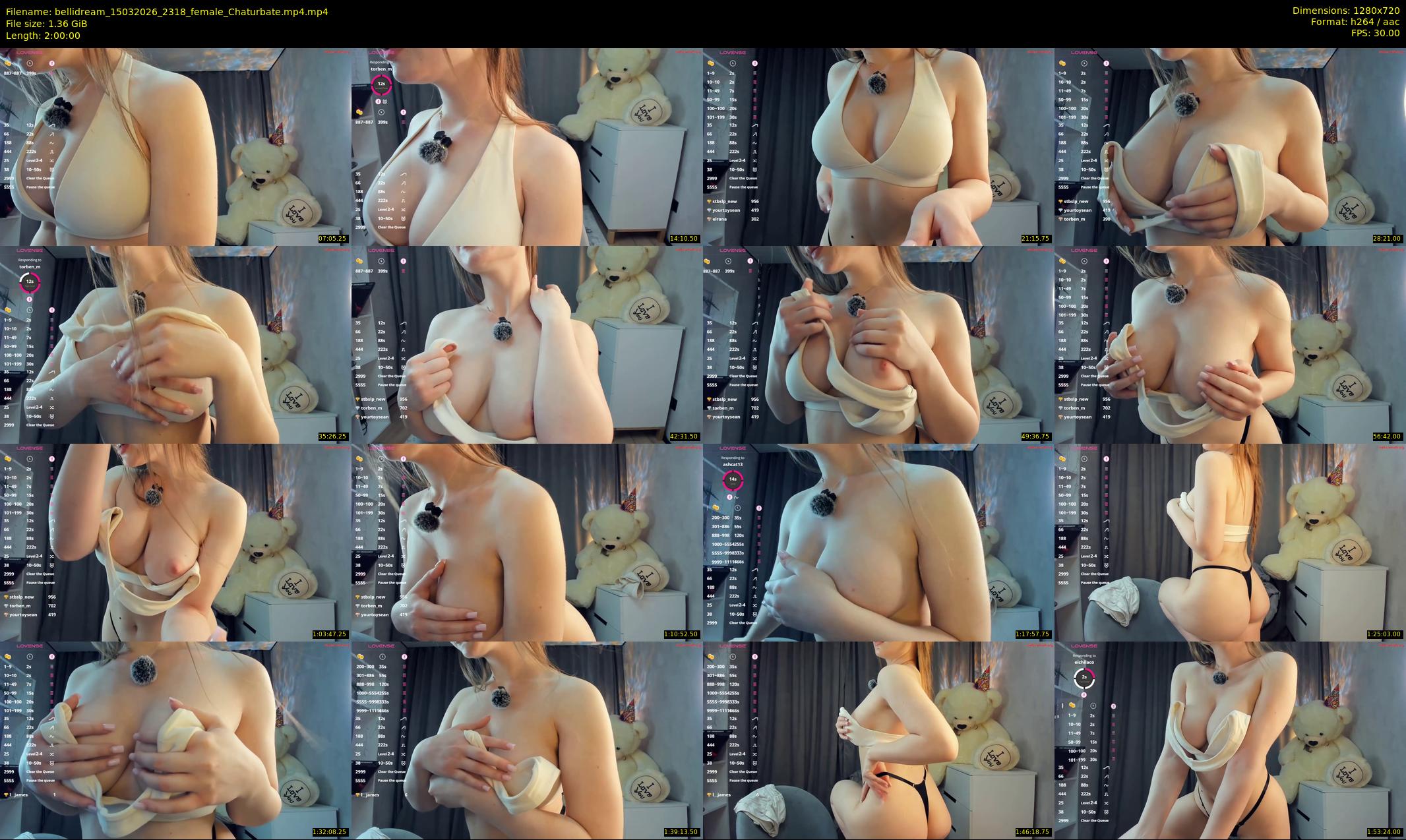 bellidream — 120 minute Chaturbate female cam show recording, 720p, Mar 15, 2026
