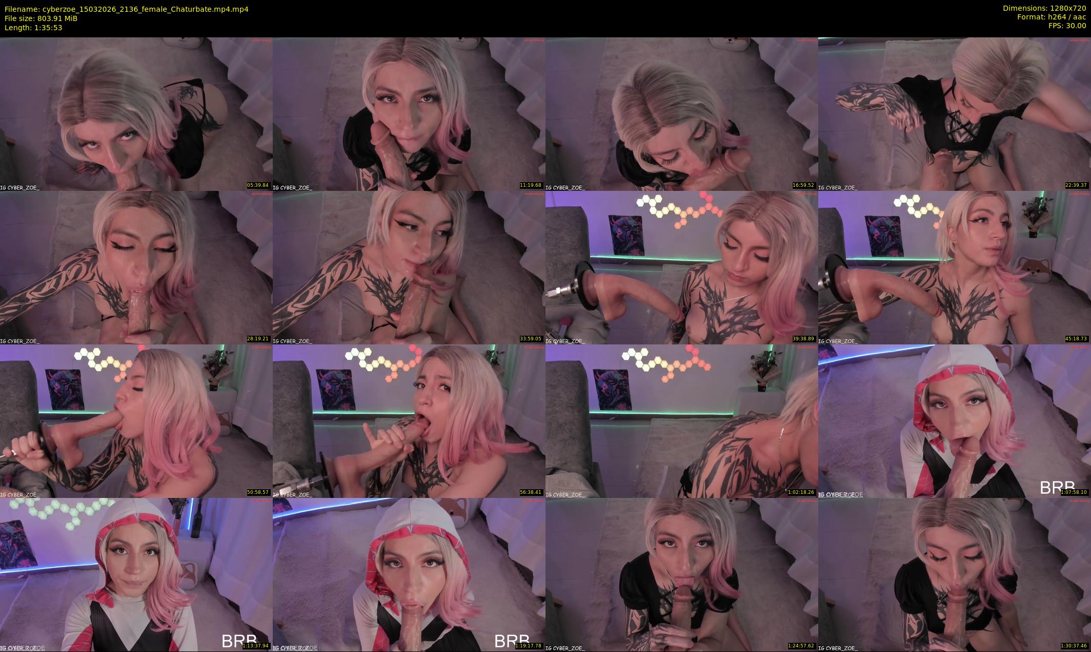 cyberzoe — 96 minute Chaturbate female cam show recording, 720p, Mar 15, 2026