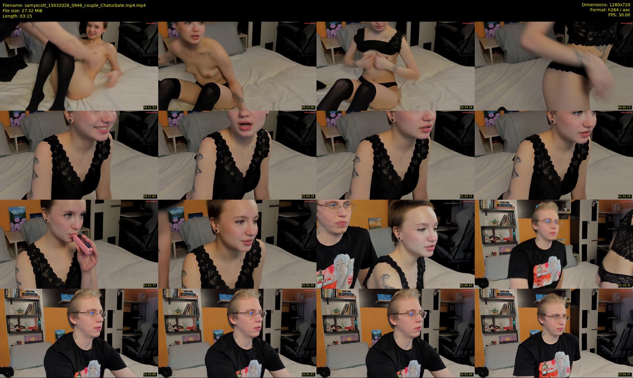 samyscott — 4 minute Chaturbate couple cam show recording, 720p, Mar 15, 2026