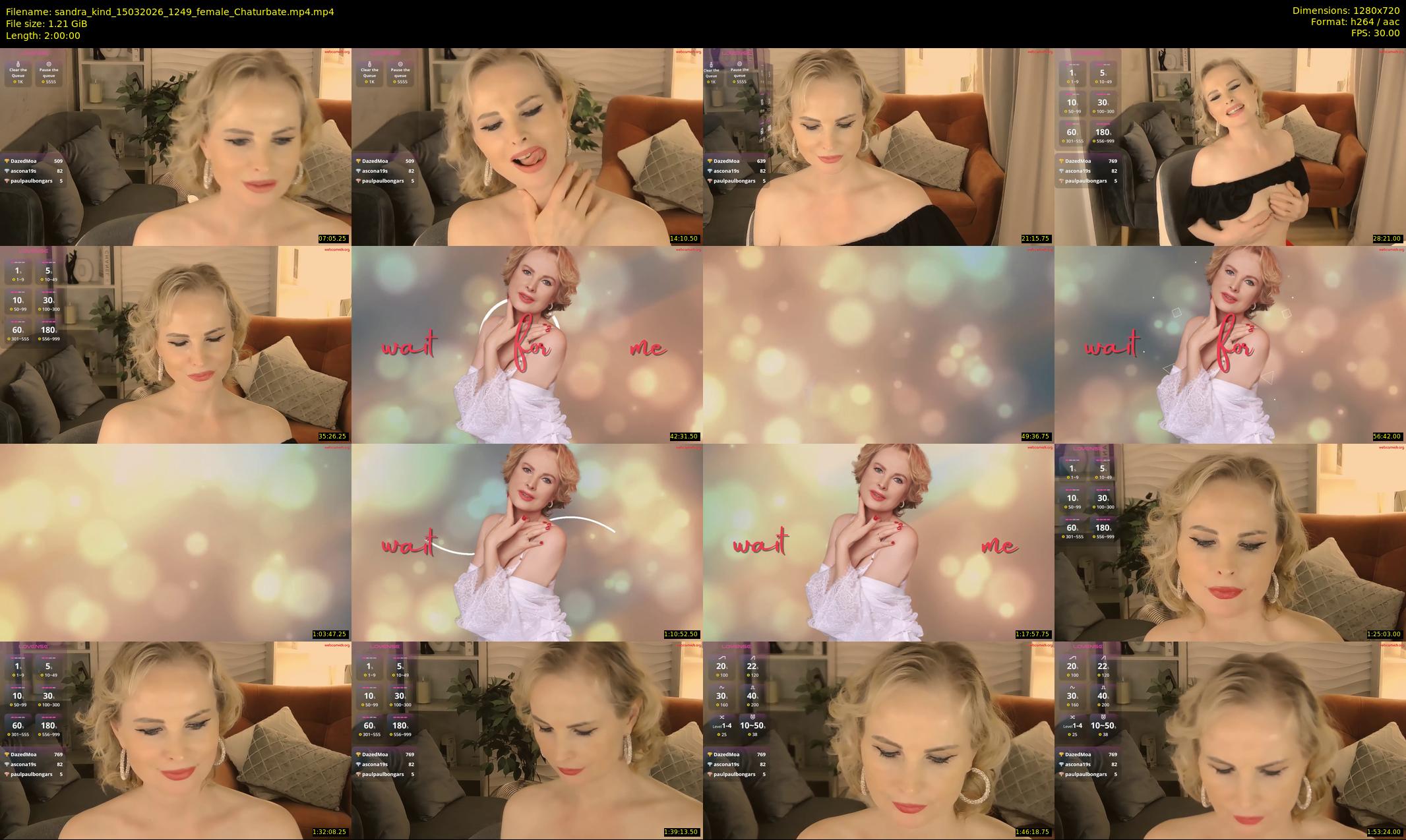 sandra_kind — 120 minute Chaturbate female cam show recording, 720p, Mar 15, 2026