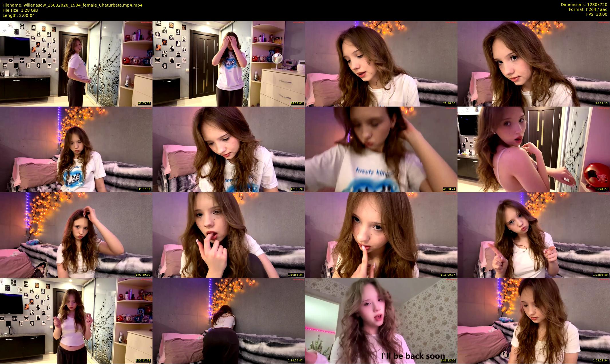 willenasow — 121 minute Chaturbate female cam show recording, 720p, Mar 15, 2026
