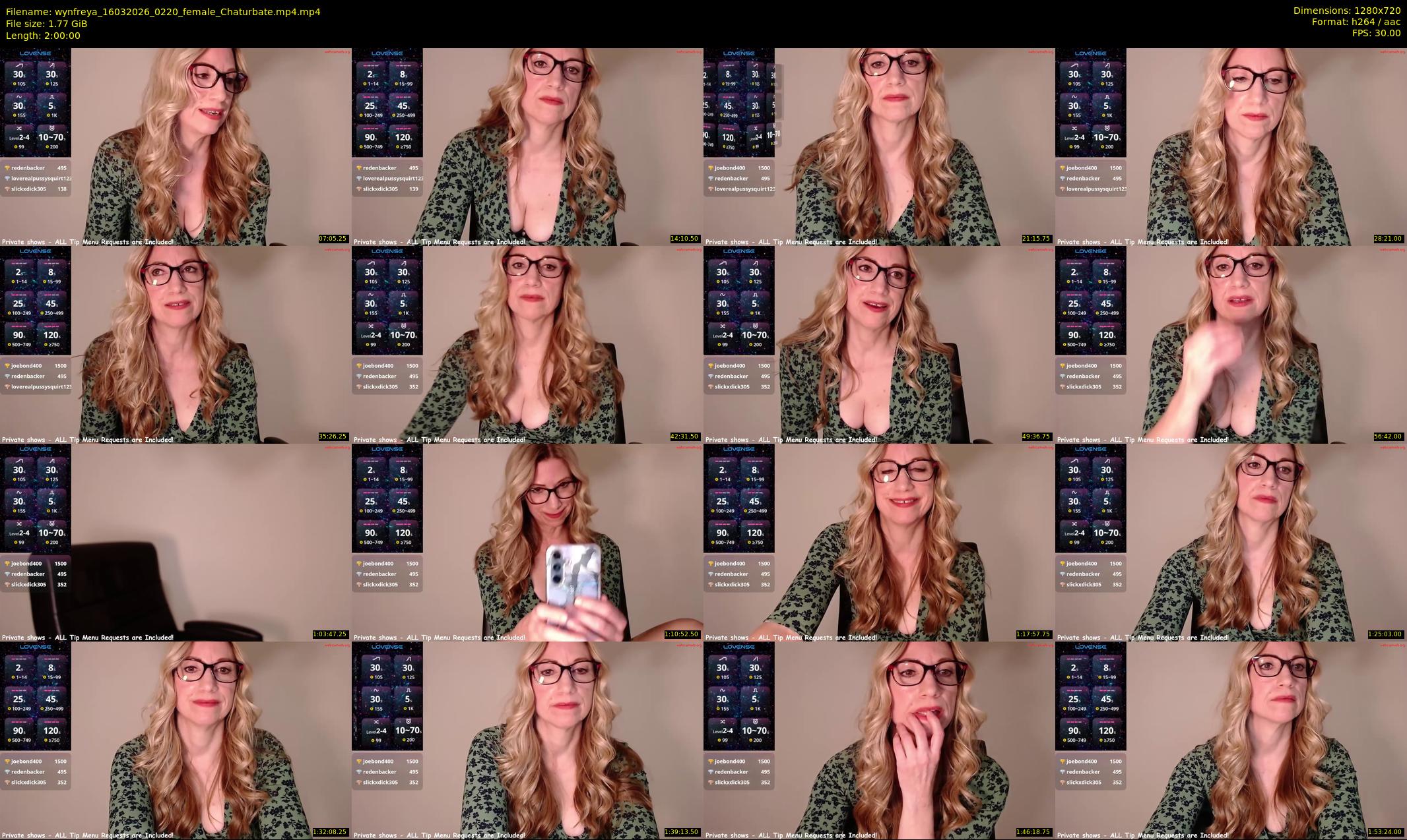 wynfreya — 120 minute Chaturbate female cam show recording, 720p, Mar 16, 2026