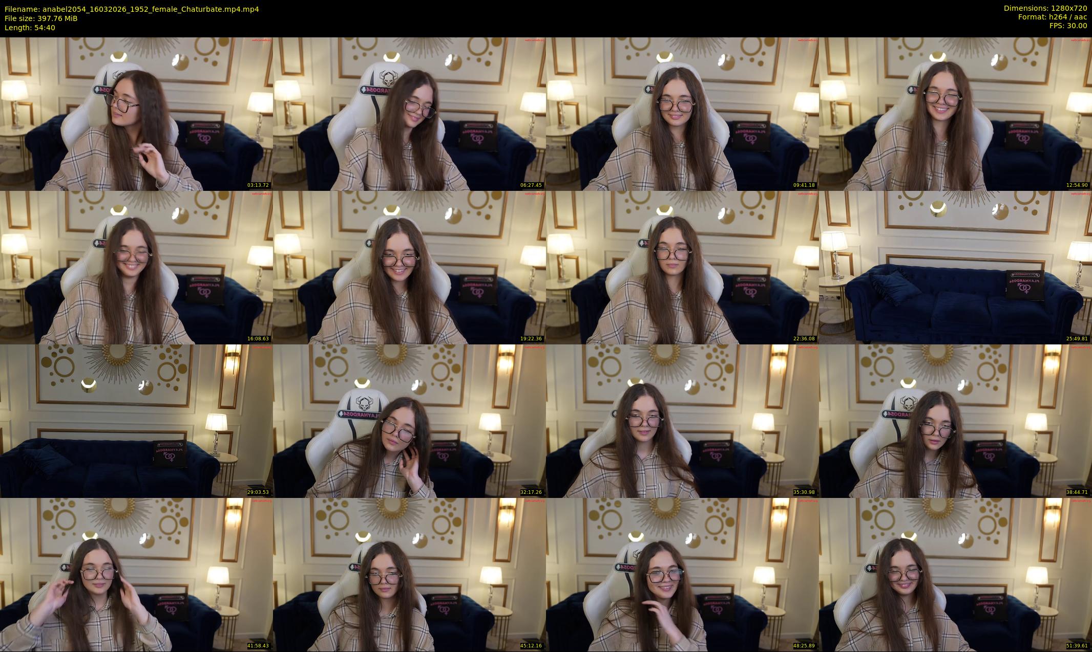 anabel2054 — 55 minute Chaturbate female cam show recording, 720p, Mar 16, 2026