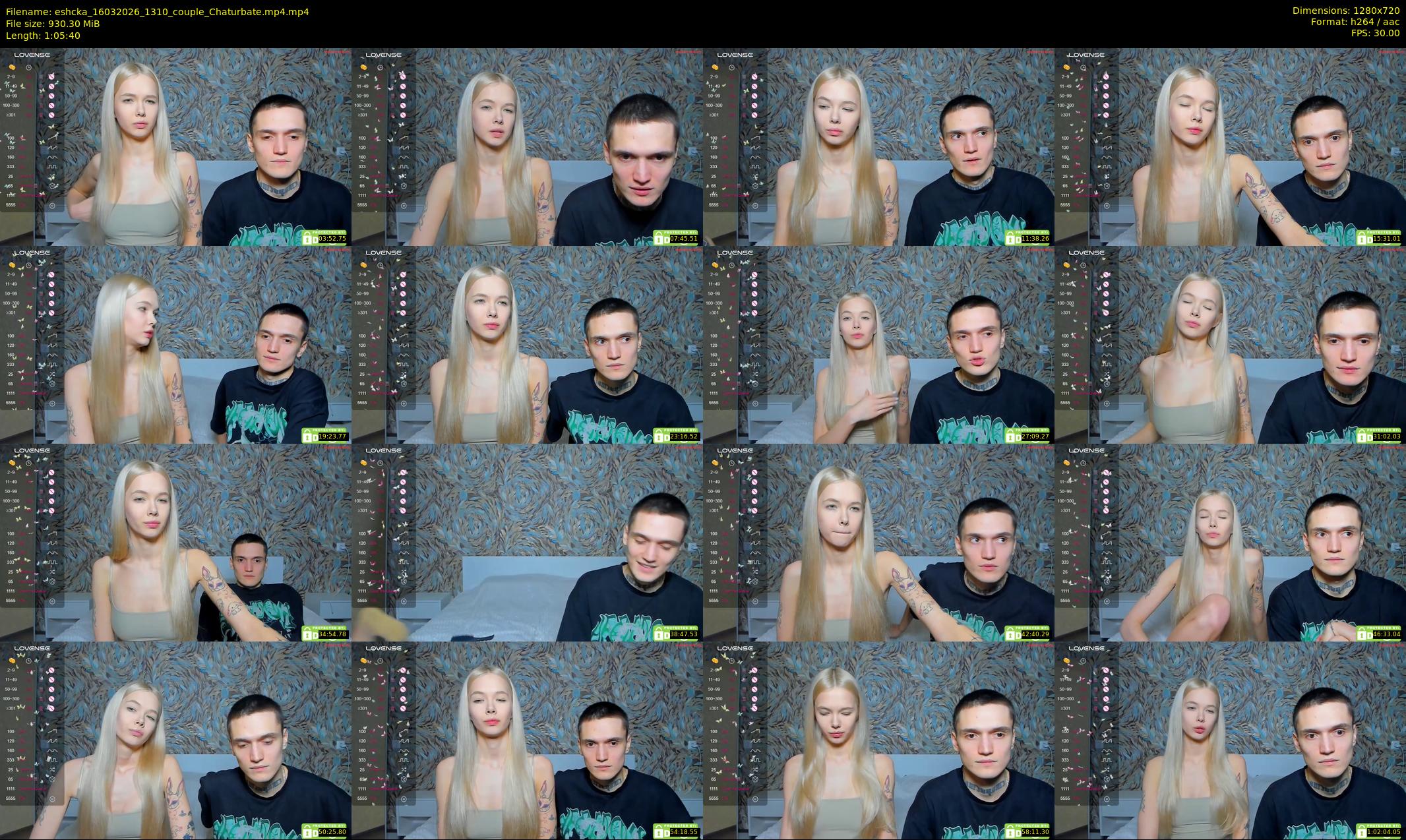 eshcka — 66 minute Chaturbate couple cam show recording, 720p, Mar 16, 2026