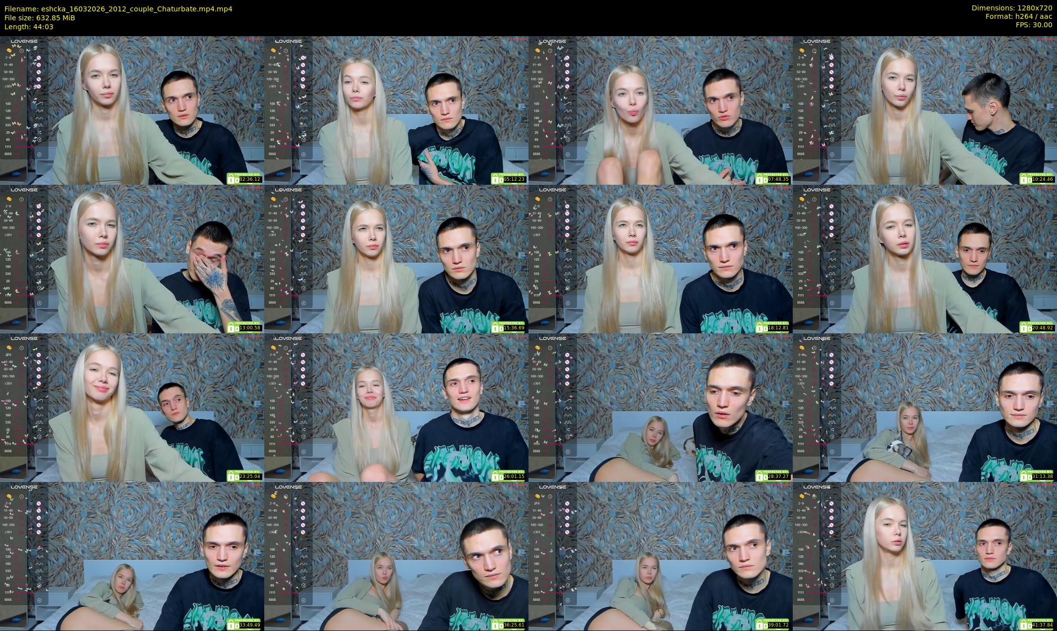 eshcka — 45 minute Chaturbate couple cam show recording, 720p, Mar 16, 2026