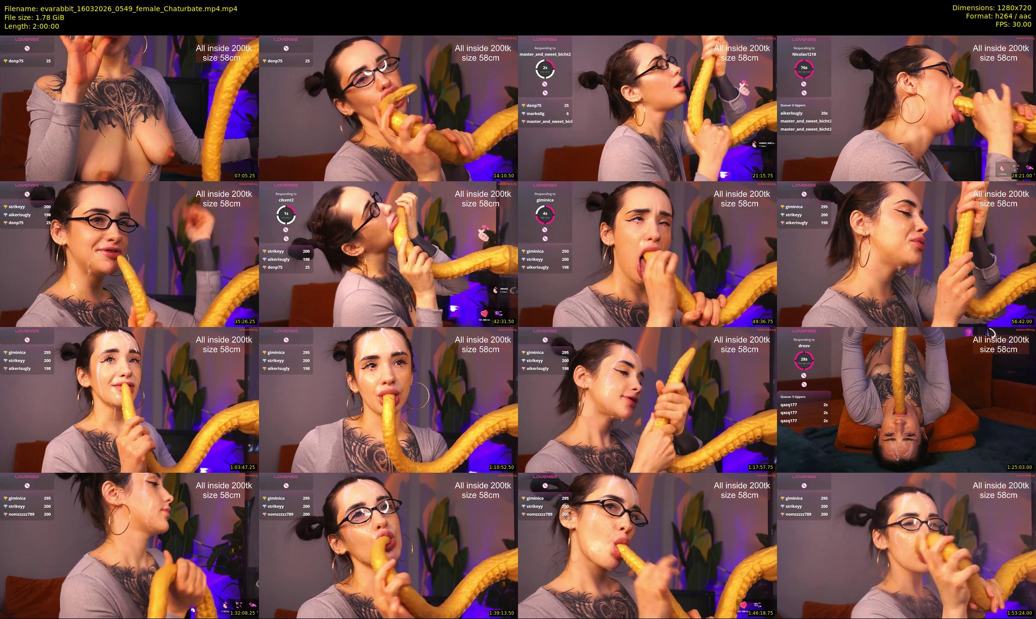 evarabbit — 120 minute Chaturbate female cam show recording, 720p, Mar 16, 2026