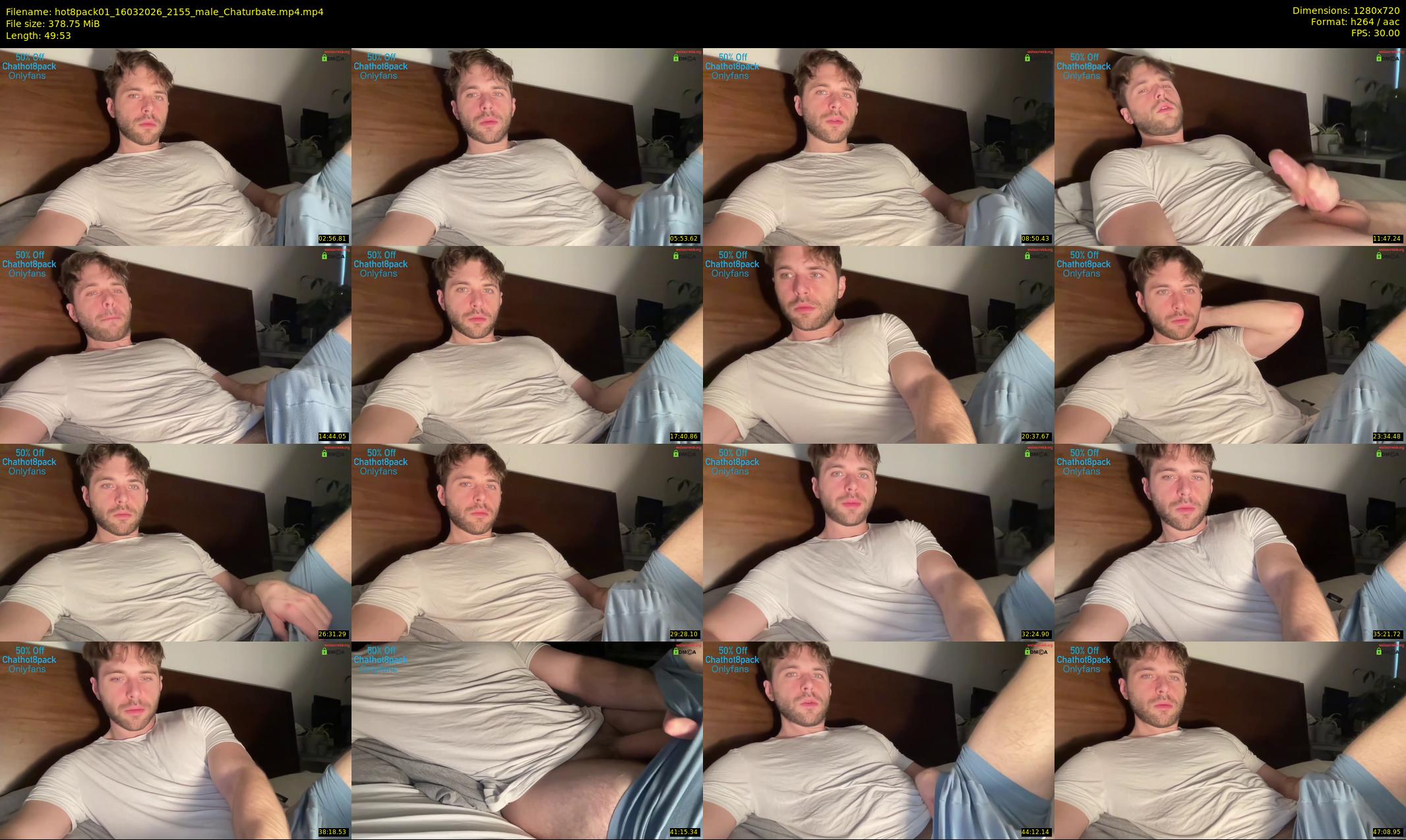 hot8pack01 — 50 minute Chaturbate male cam show recording, 720p, Mar 16, 2026