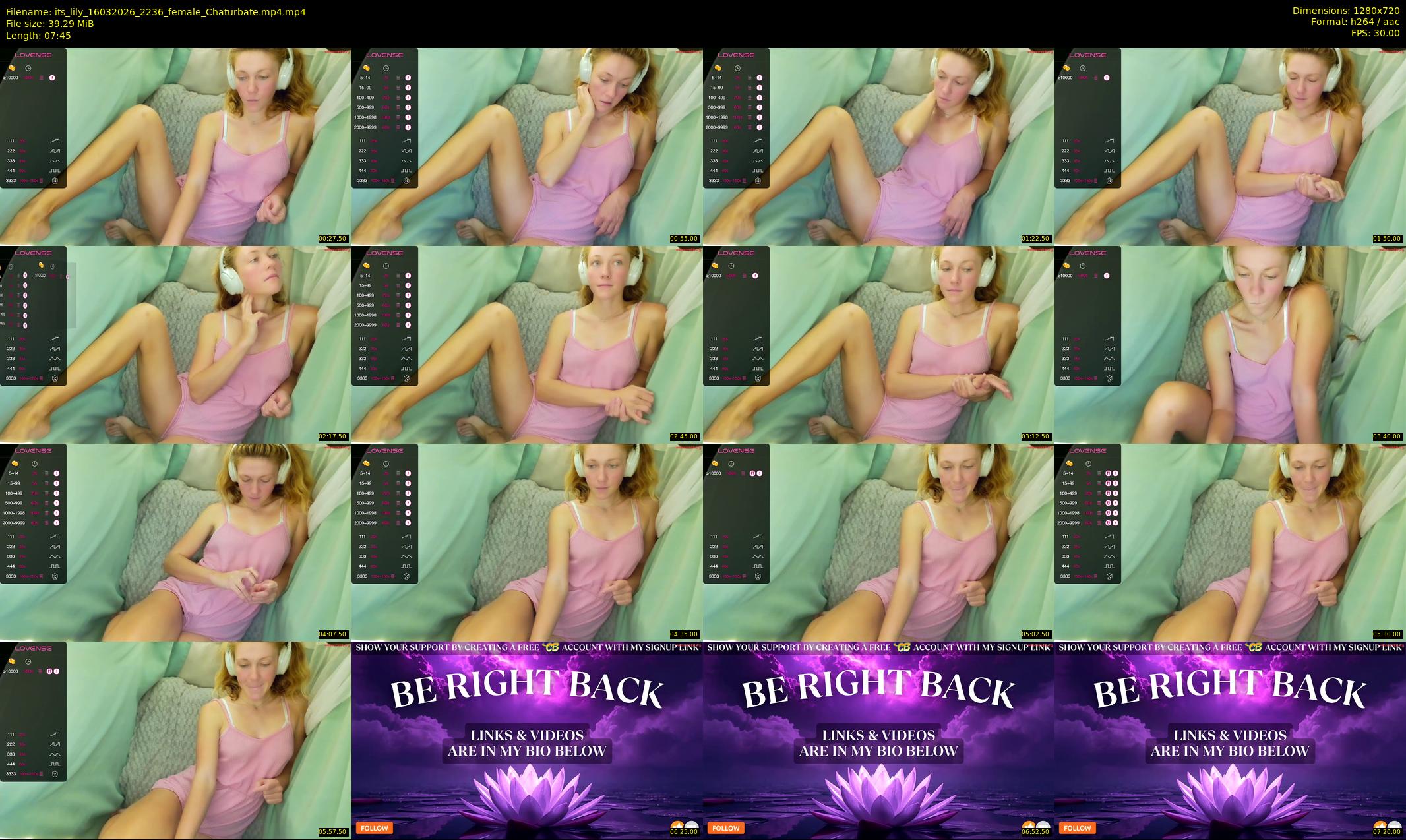 its_lily — 8 minute Chaturbate female cam show recording, 720p, Mar 16, 2026