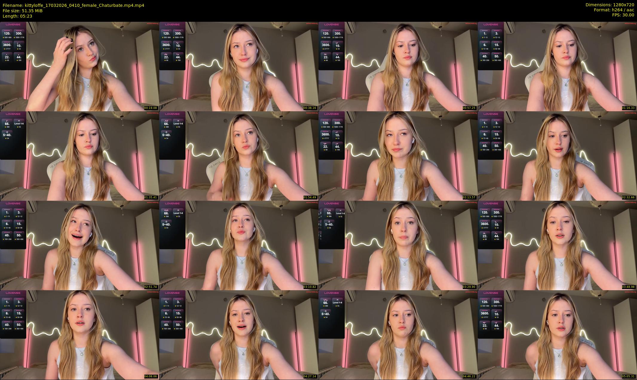 kittyloffe — 6 minute Chaturbate female cam show recording, 720p, Mar 17, 2026