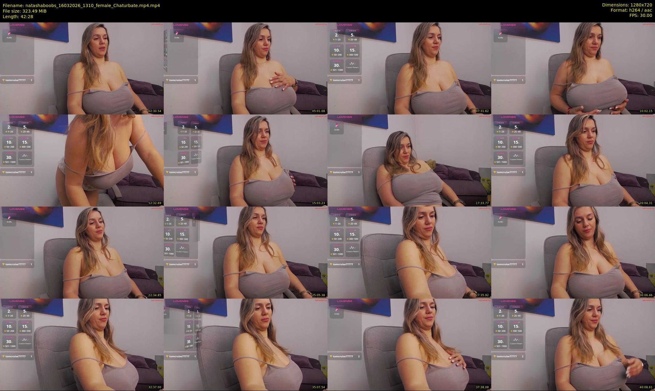 natashaboobs — 43 minute Chaturbate female cam show recording, 720p, Mar 16, 2026