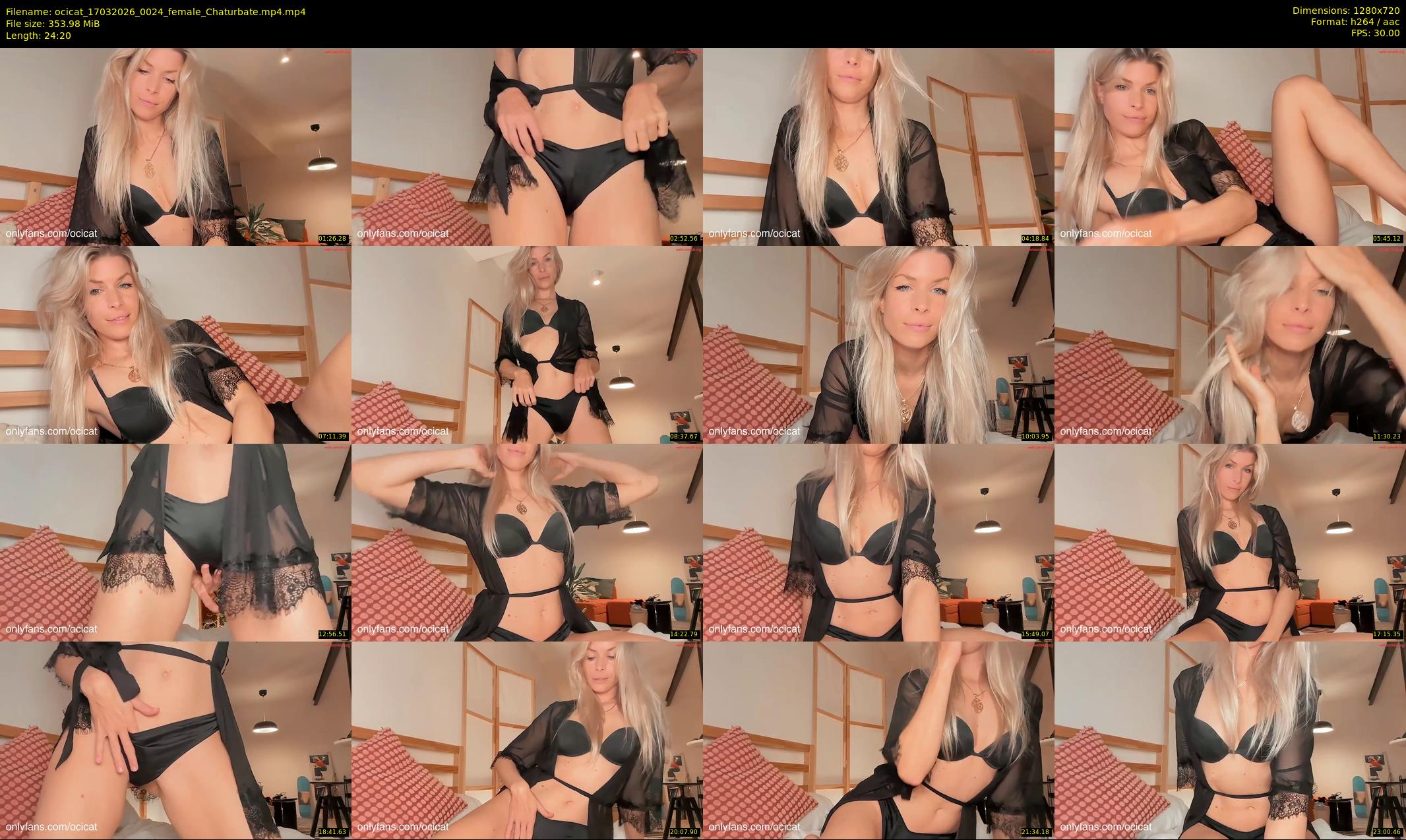 ocicat — 25 minute Chaturbate female cam show recording, 720p, Mar 17, 2026