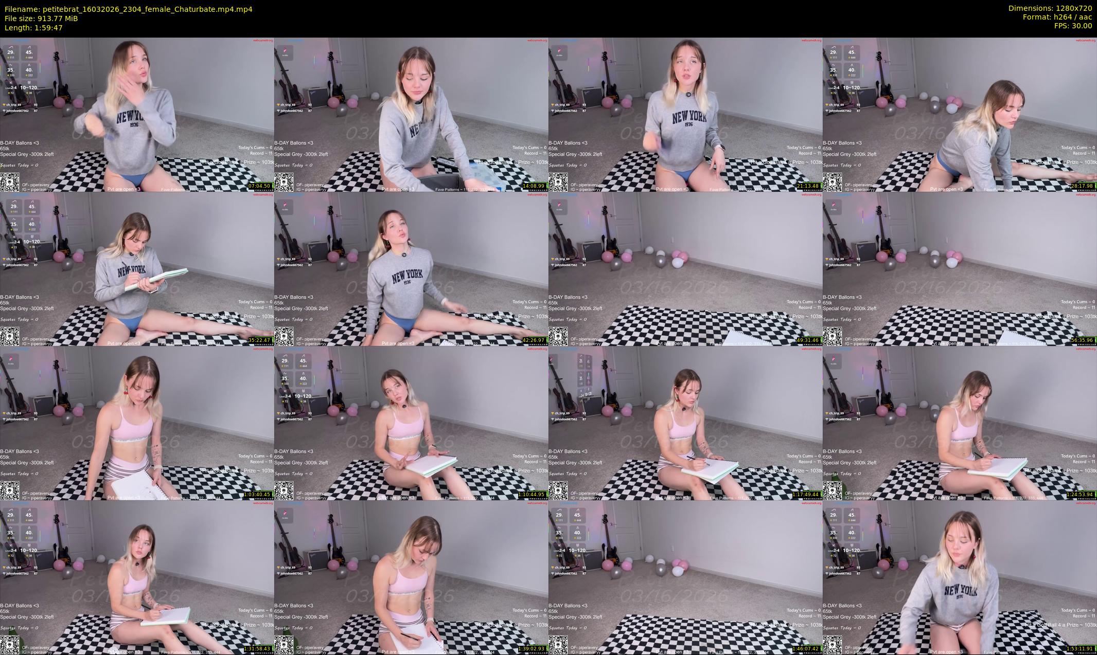 petitebrat — 120 minute Chaturbate female cam show recording, 720p, Mar 16, 2026