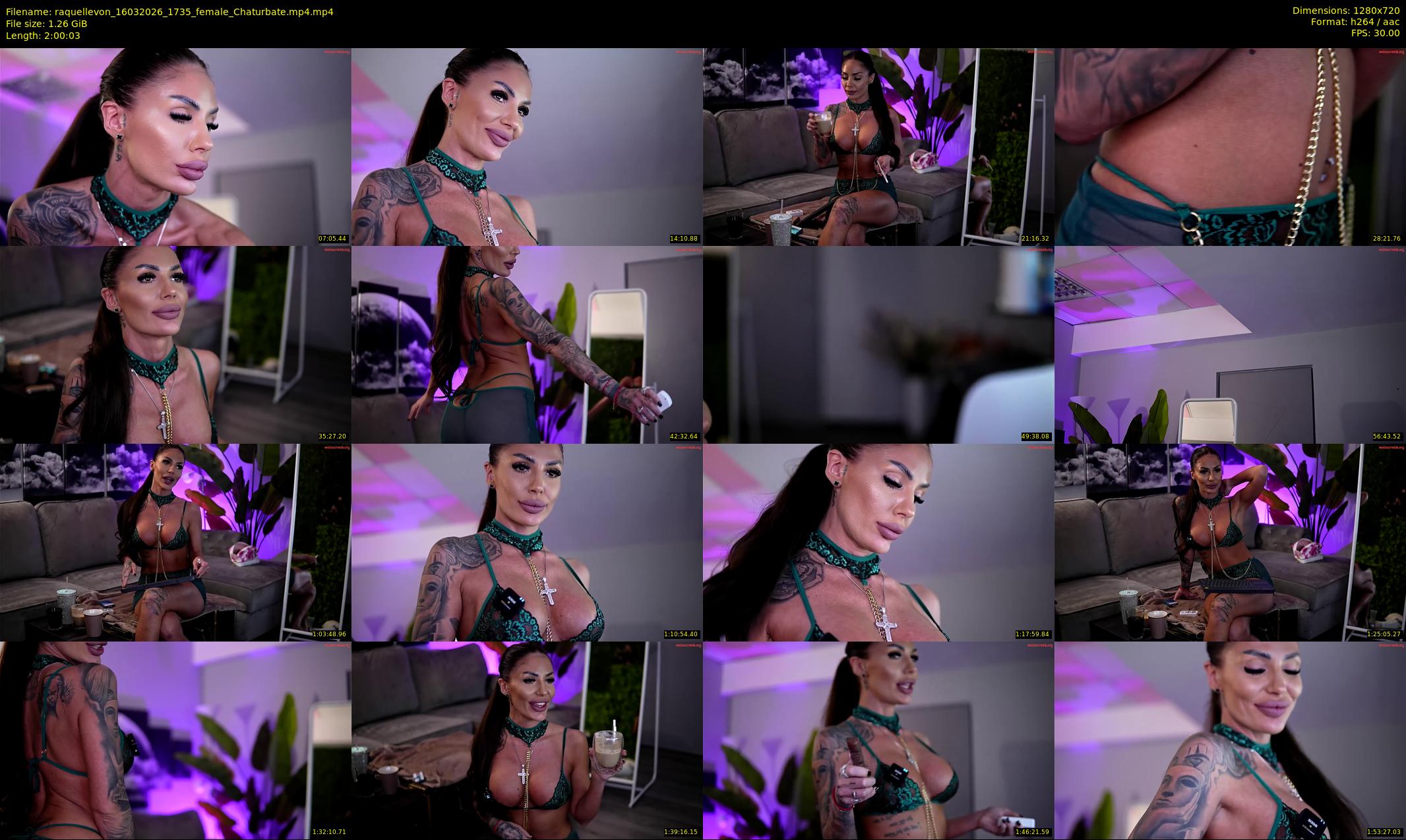 raquellevon — 121 minute Chaturbate female cam show recording, 720p, Mar 16, 2026