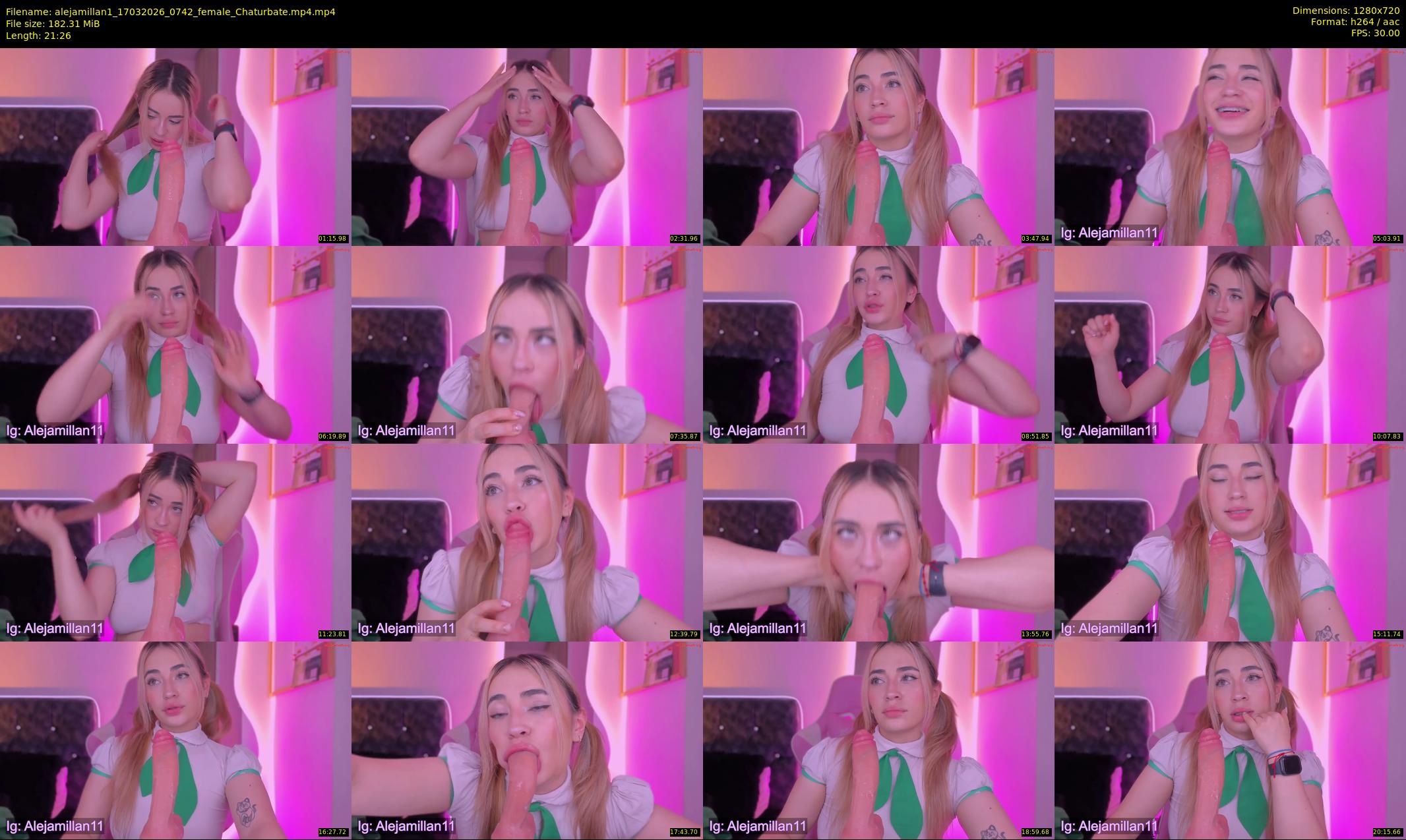 alejamillan1 — 22 minute Chaturbate female cam show recording, 720p, Mar 17, 2026