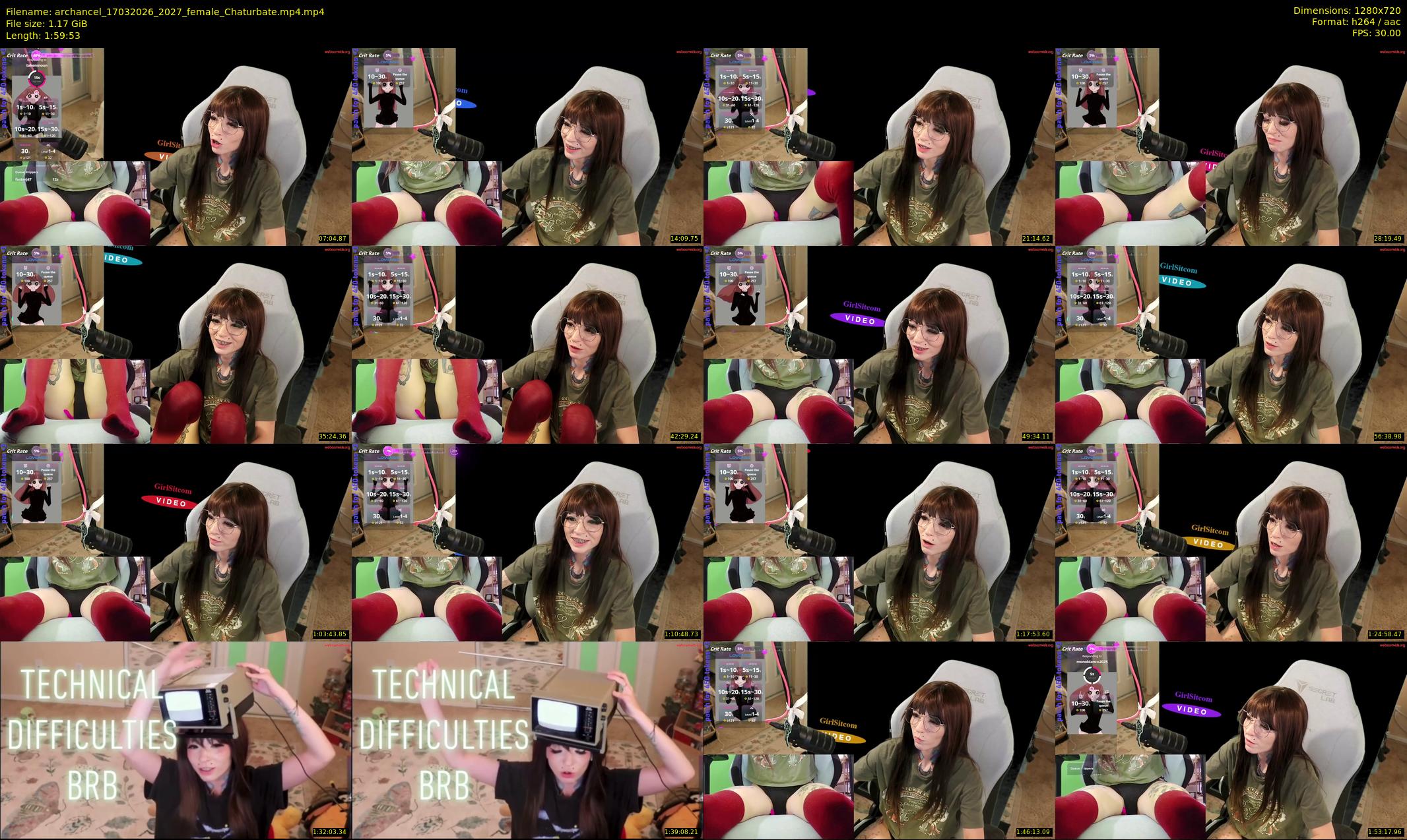 archancel — 120 minute Chaturbate female cam show recording, 720p, Mar 17, 2026
