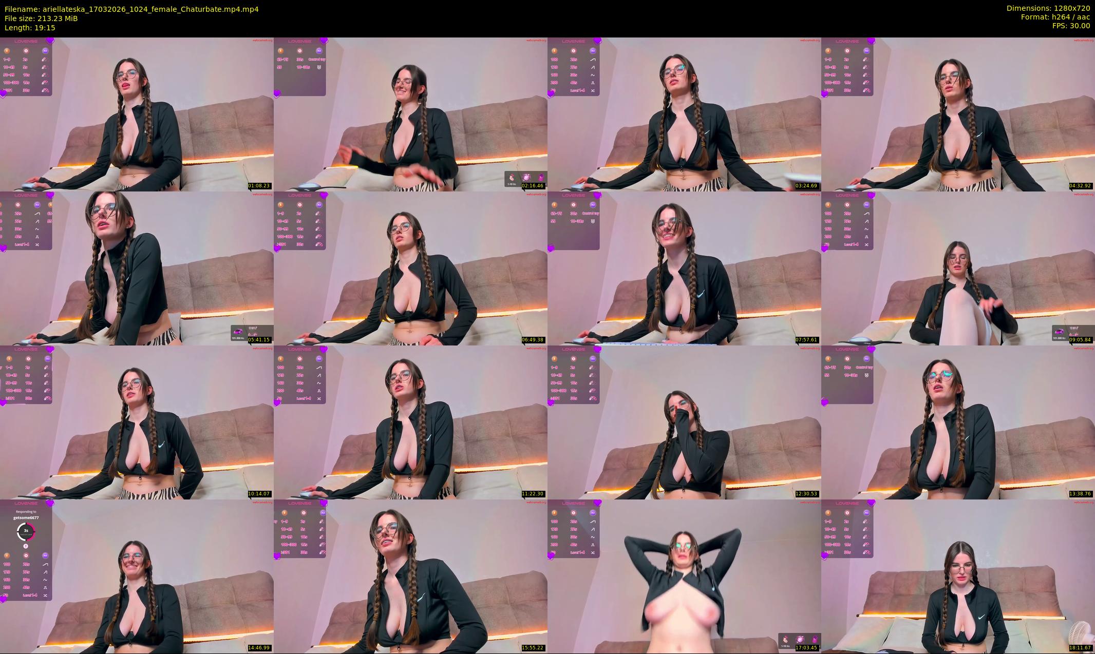 ariellateska — 20 minute Chaturbate female cam show recording, 720p, Mar 17, 2026