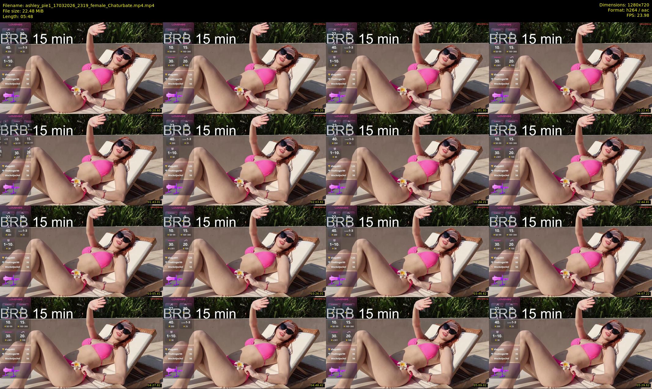 ashley_pie1 — 6 minute Chaturbate female cam show recording, 720p, Mar 17, 2026