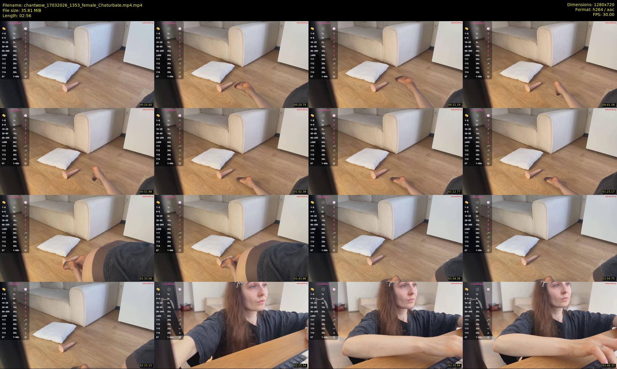 chantwow — 3 minute Chaturbate female cam show recording, 720p, Mar 17, 2026