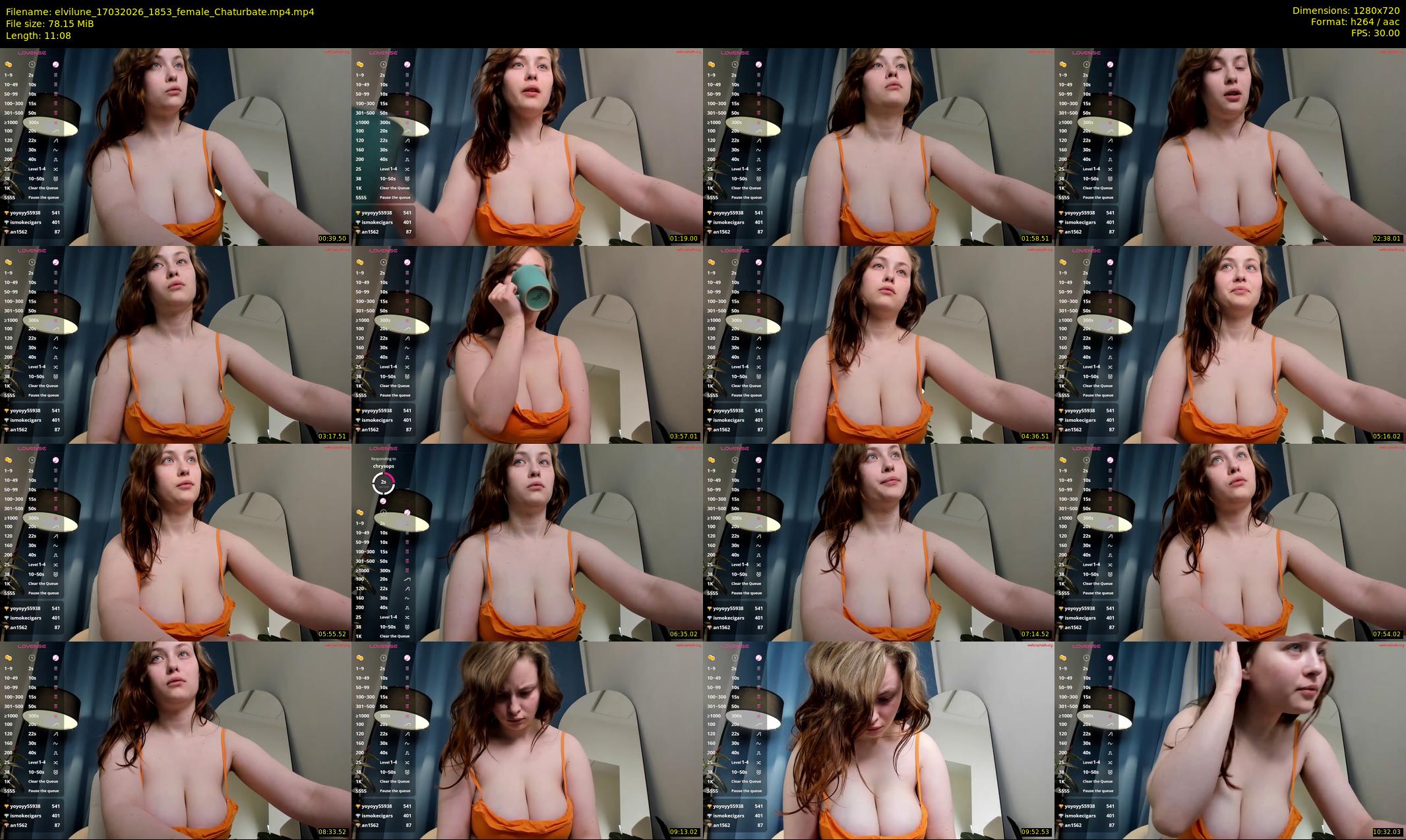elvilune — 12 minute Chaturbate female cam show recording, 720p, Mar 17, 2026