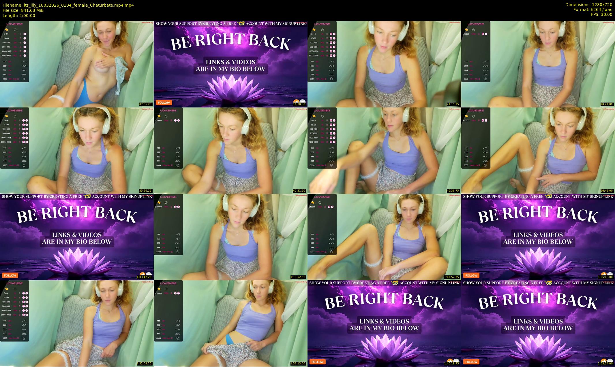 its_lily — 120 minute Chaturbate female cam show recording, 720p, Mar 18, 2026