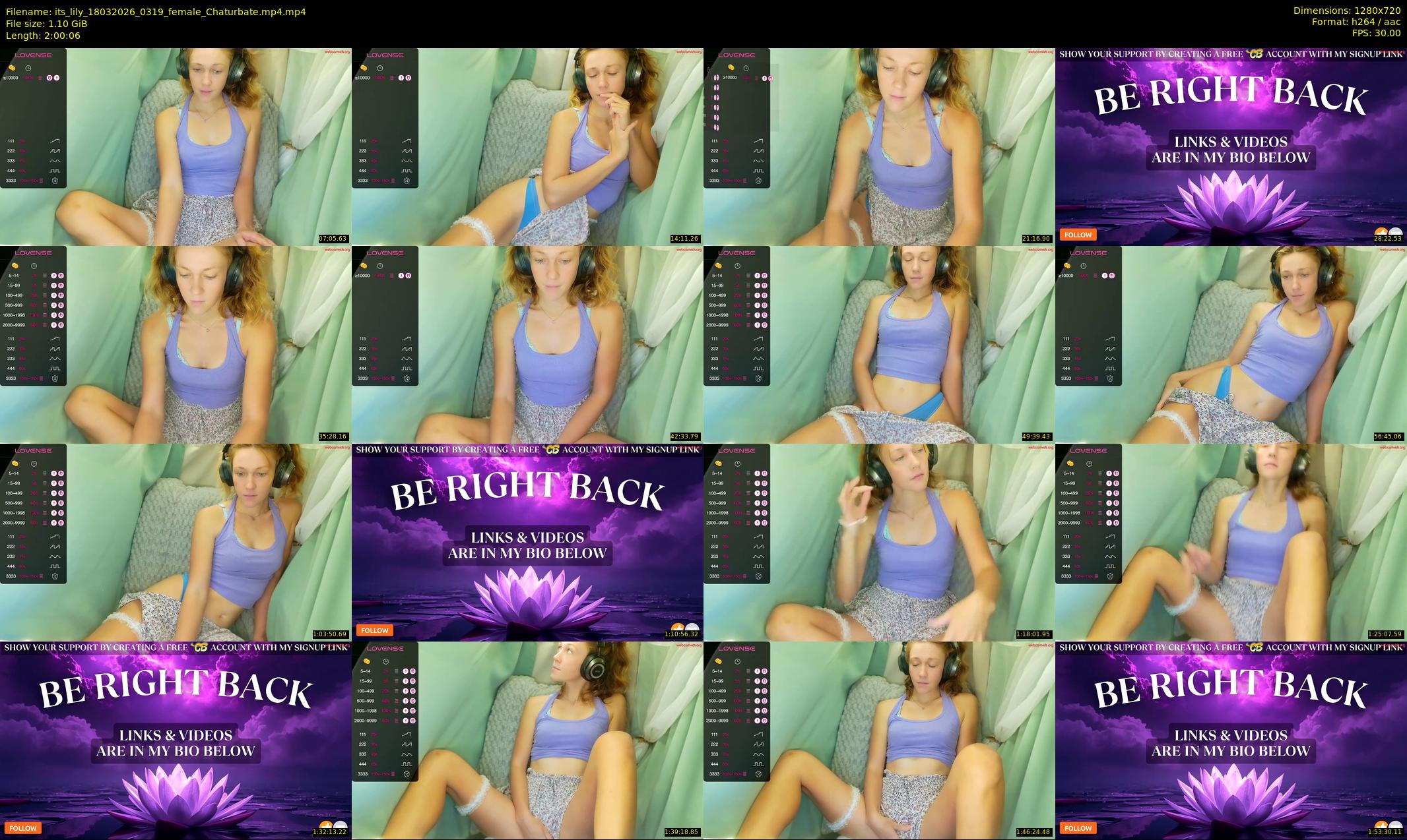 its_lily — 121 minute Chaturbate female cam show recording, 720p, Mar 18, 2026