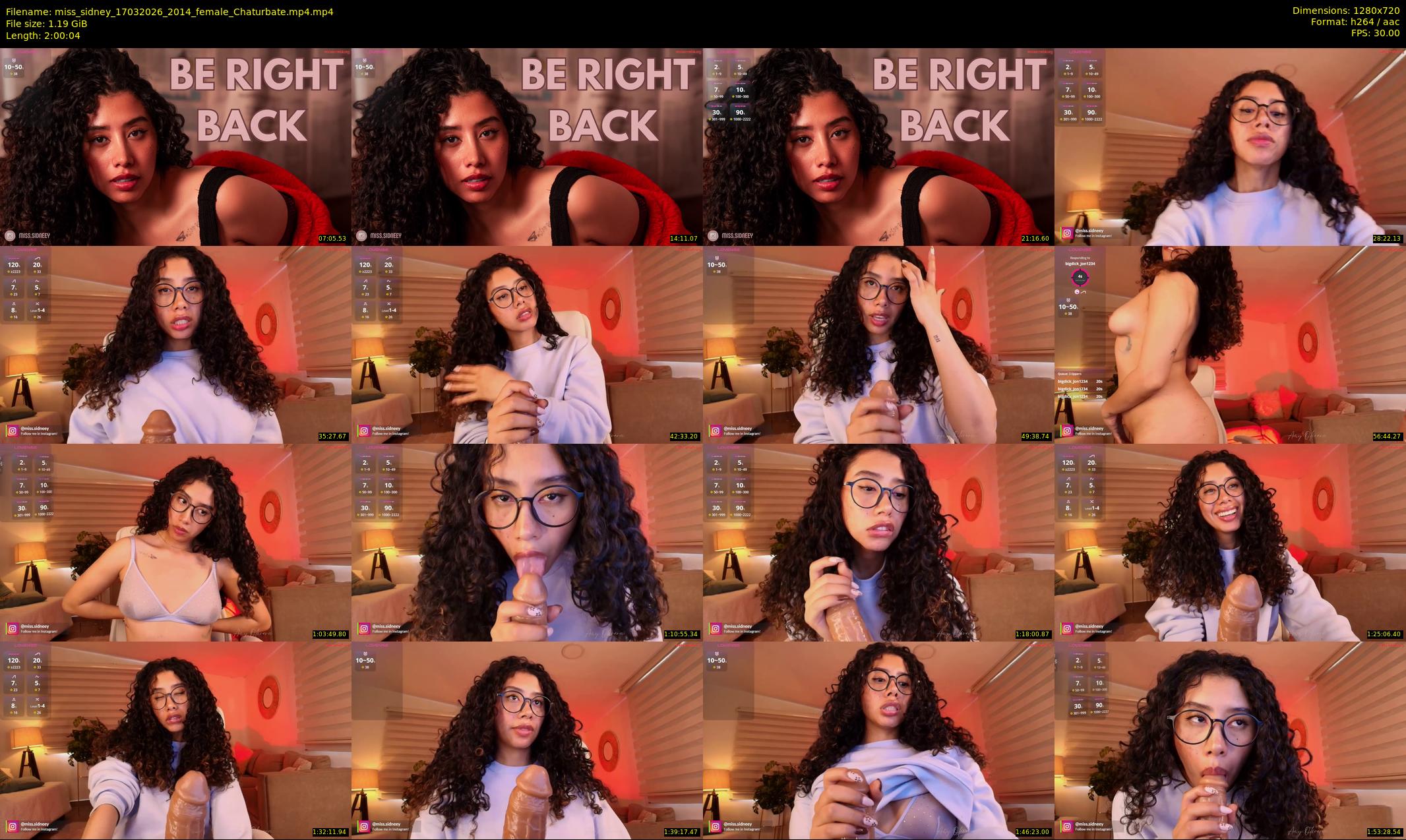 miss_sidney — 121 minute Chaturbate female cam show recording, 720p, Mar 17, 2026