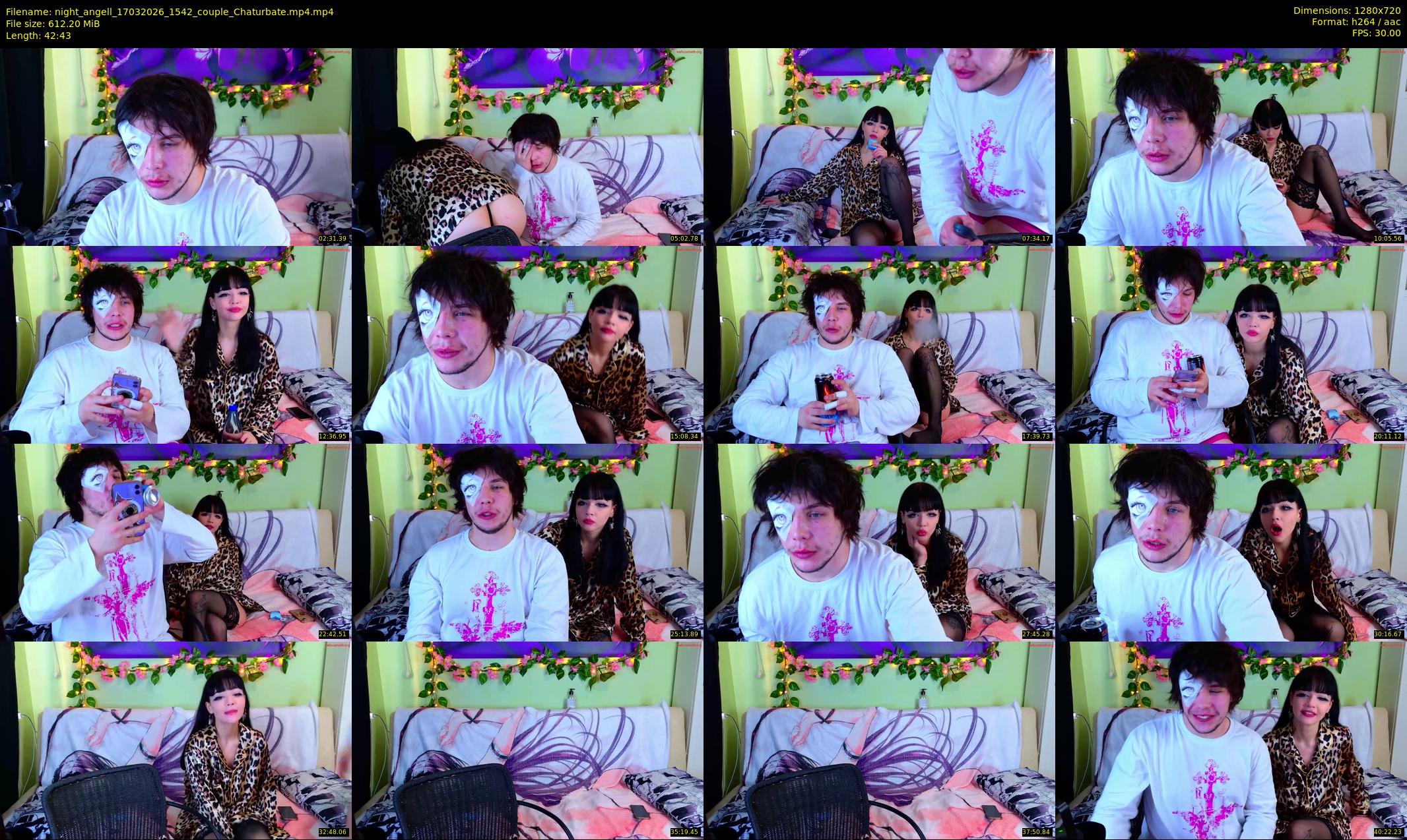 night_angell — 43 minute Chaturbate couple cam show recording, 720p, Mar 17, 2026