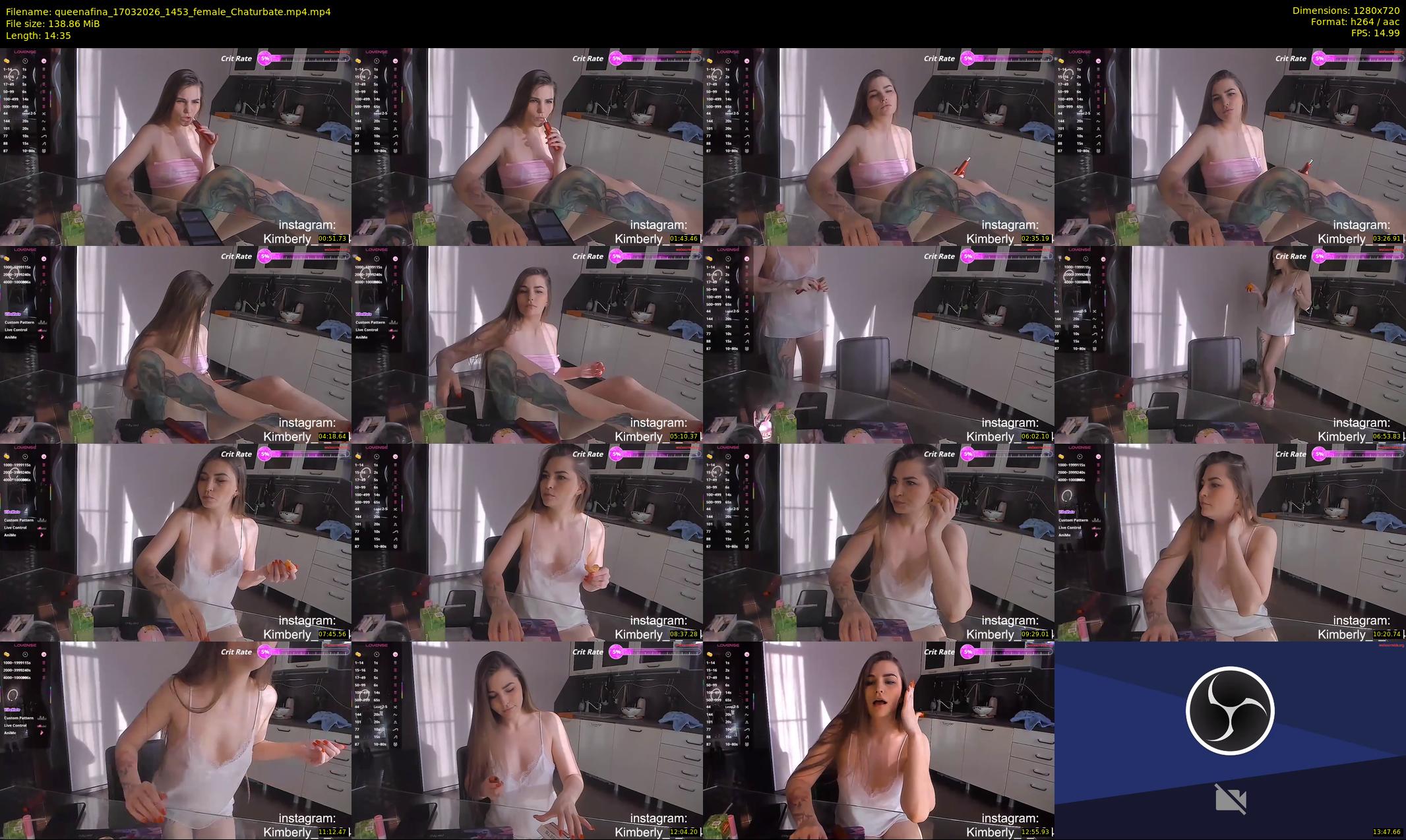queenafina — 15 minute Chaturbate female cam show recording, 720p, Mar 17, 2026