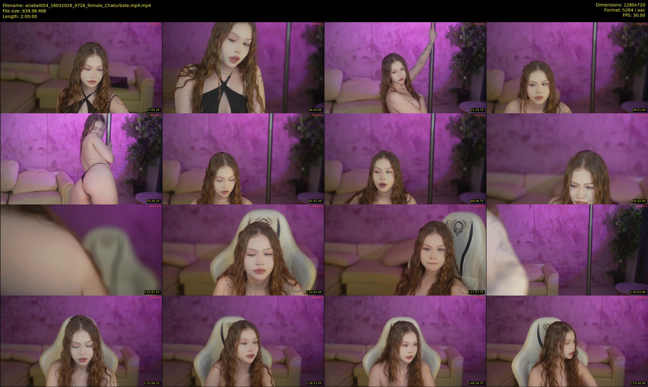 anabel054 — 120 minute Chaturbate female cam show recording, 720p, Mar 18, 2026