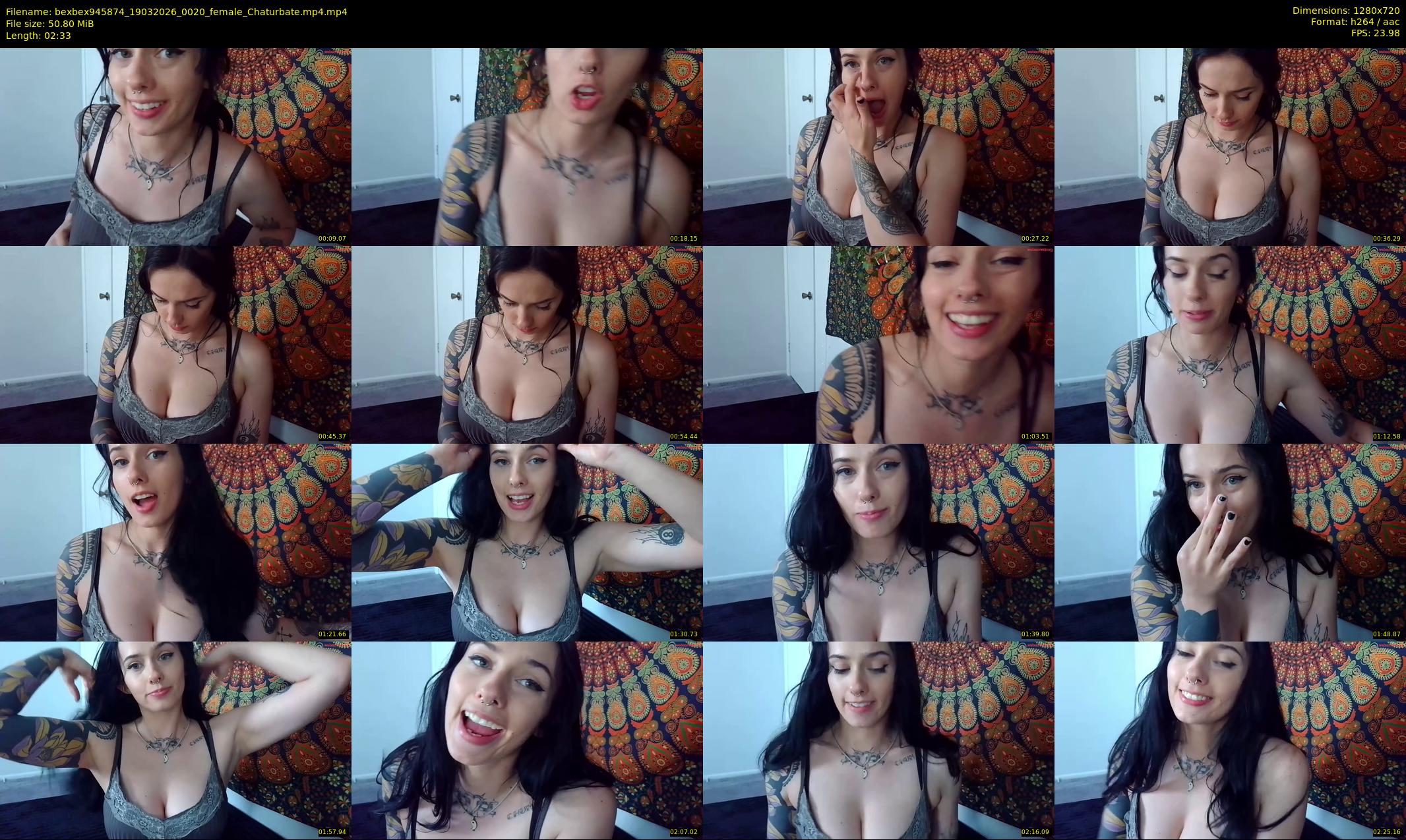 bexbex945874 — 3 minute Chaturbate female cam show recording, 720p, Mar 19, 2026