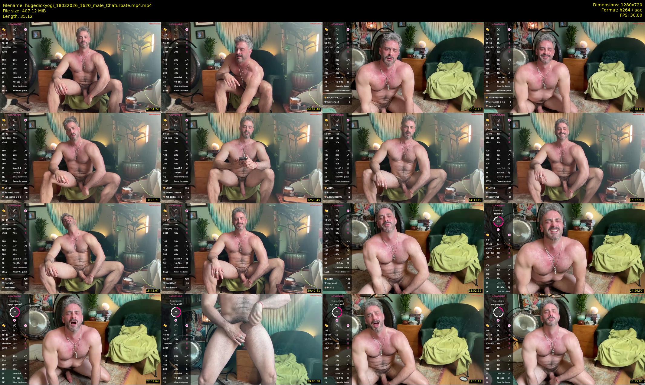 hugedickyogi — 36 minute Chaturbate male cam show recording, 720p, Mar 18, 2026