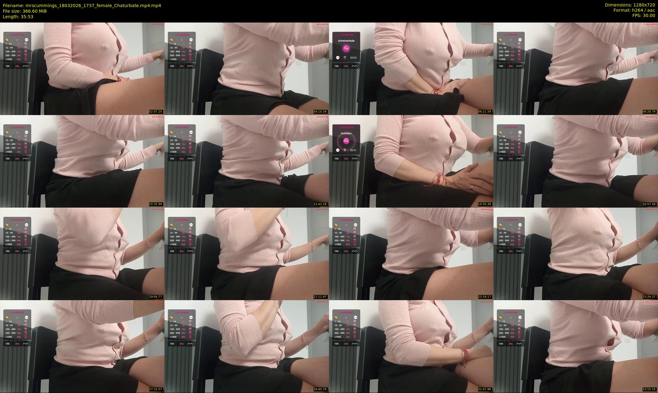 mrscummings — 36 minute Chaturbate female cam show recording, 720p, Mar 18, 2026