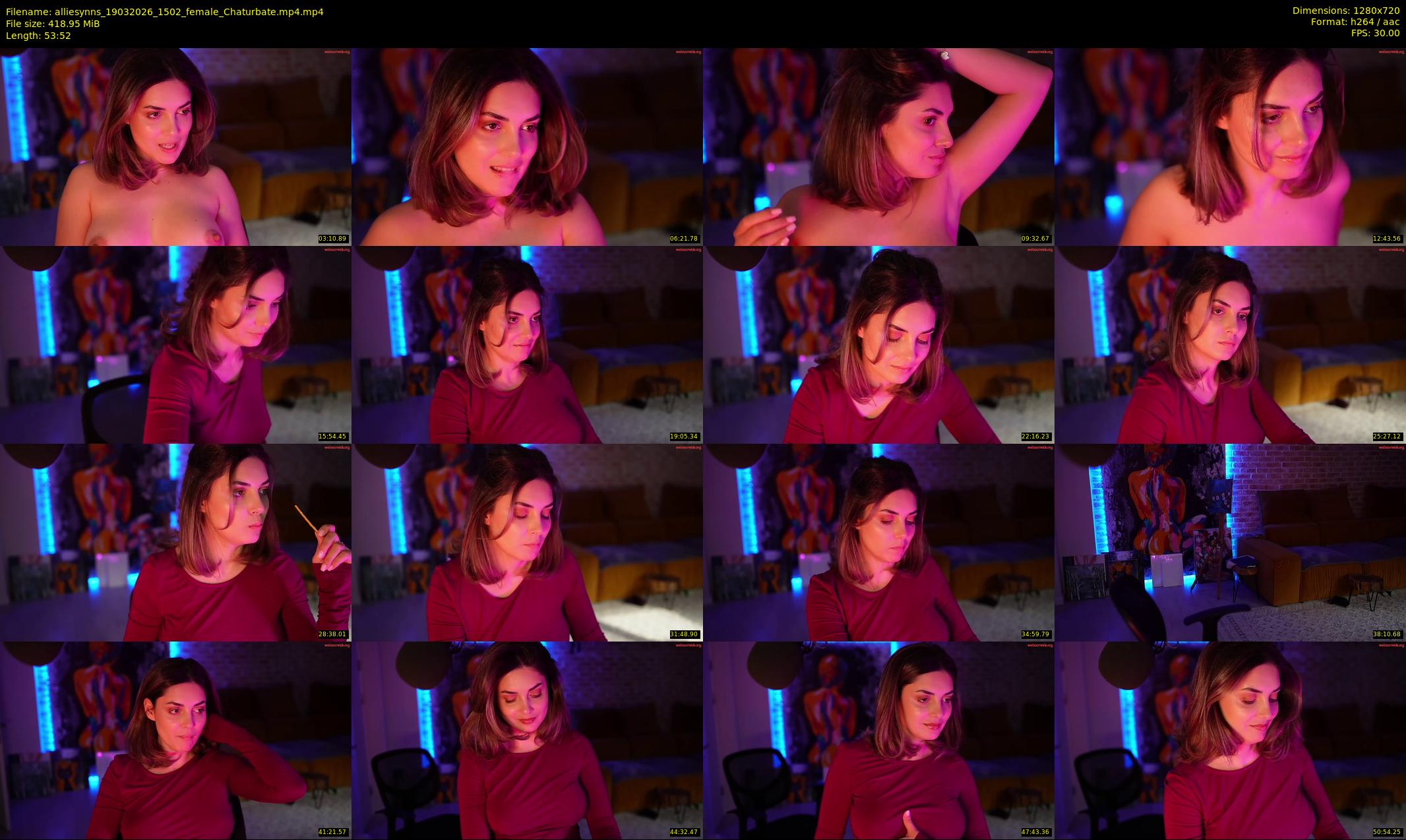alliesynns — 54 minute Chaturbate female cam show recording, 720p, Mar 19, 2026