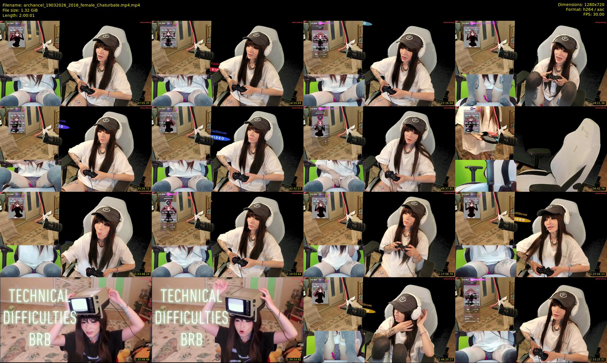archancel — 121 minute Chaturbate female cam show recording, 720p, Mar 19, 2026