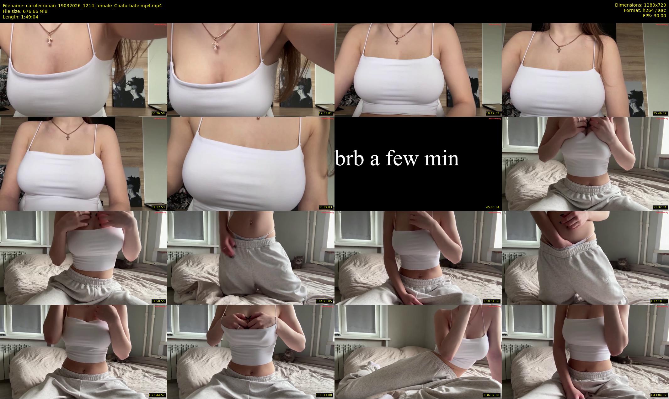 carolecronan — 110 minute Chaturbate female cam show recording, 720p, Mar 19, 2026