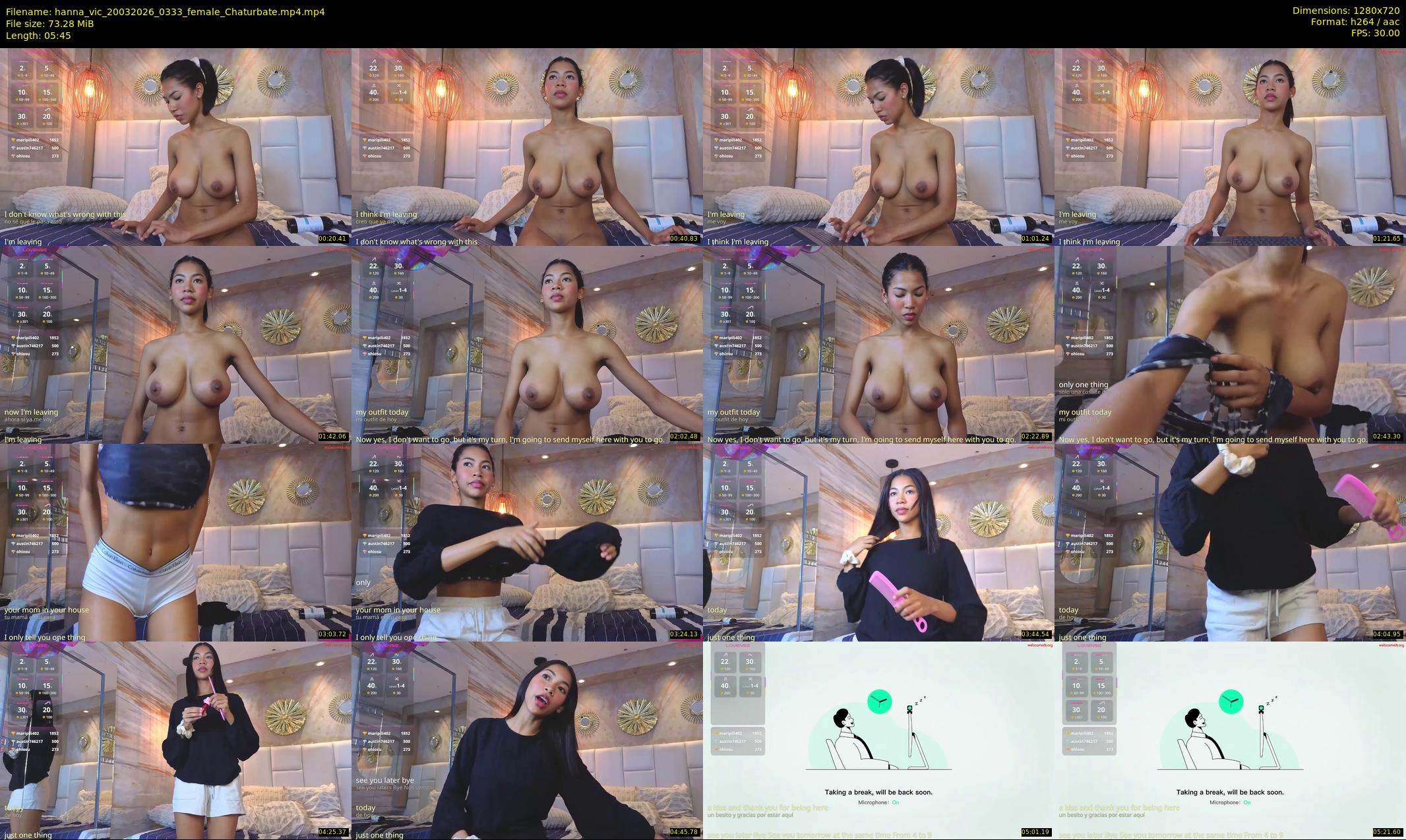 hanna_vic — 6 minute Chaturbate female cam show recording, 720p, Mar 20, 2026