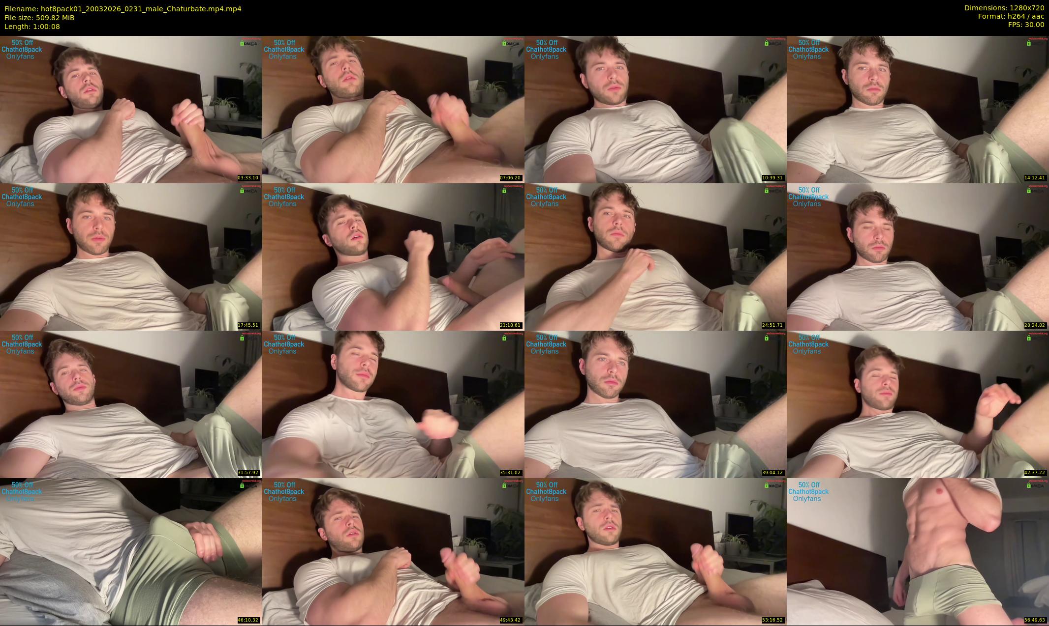 hot8pack01 — 61 minute Chaturbate male cam show recording, 720p, Mar 20, 2026