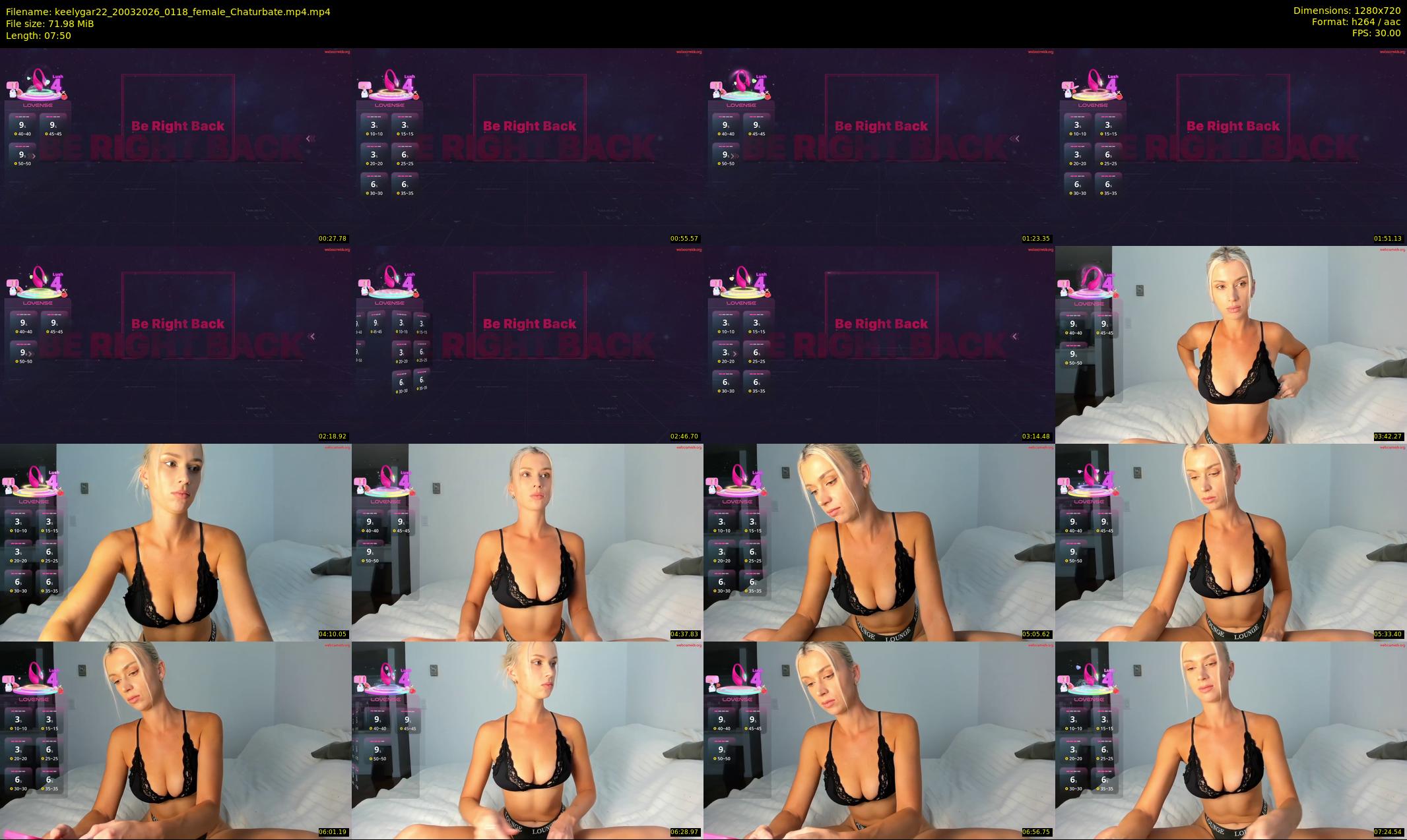 keelygar22 — 8 minute Chaturbate female cam show recording, 720p, Mar 20, 2026