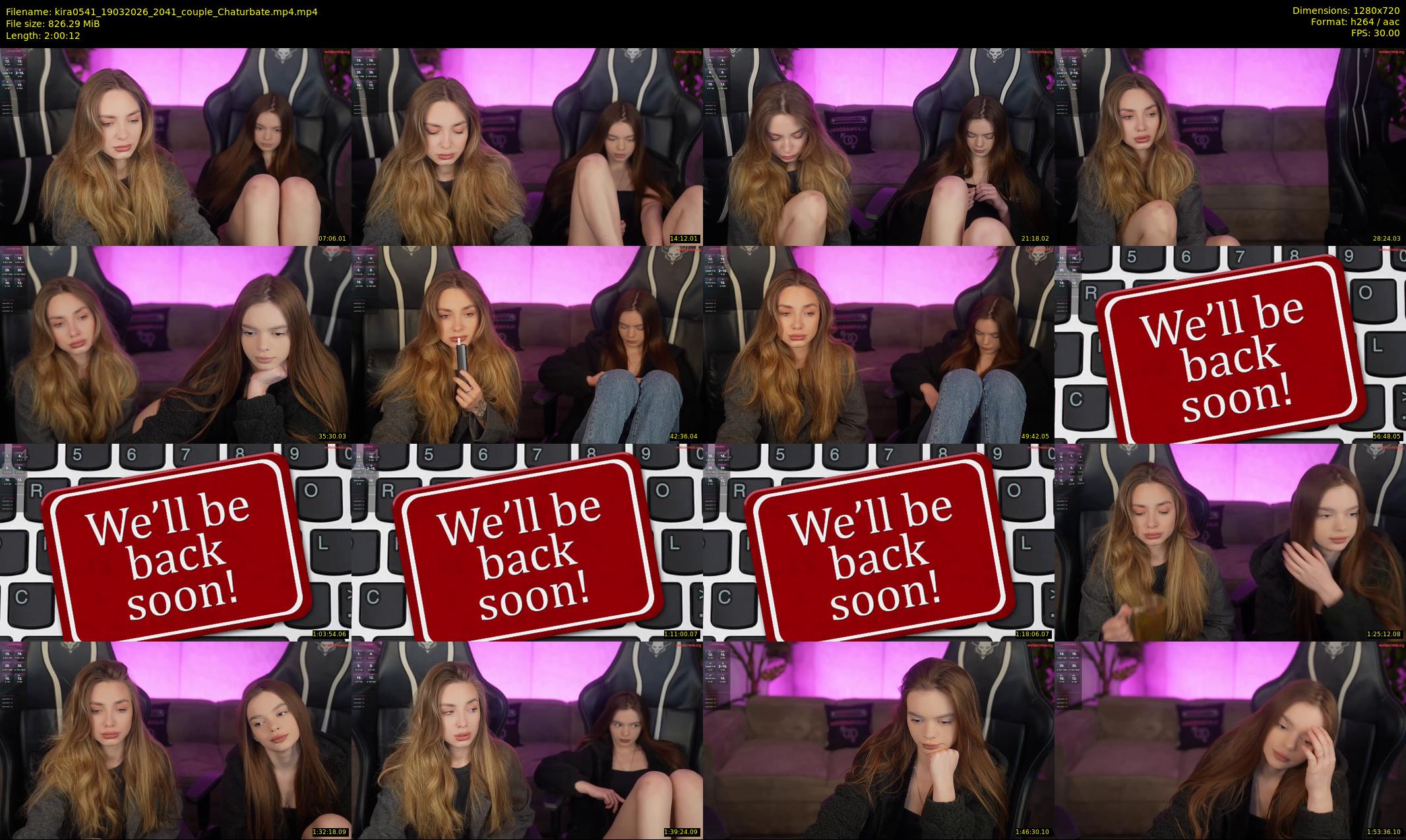 kira0541 — 121 minute Chaturbate couple cam show recording, 720p, Mar 19, 2026