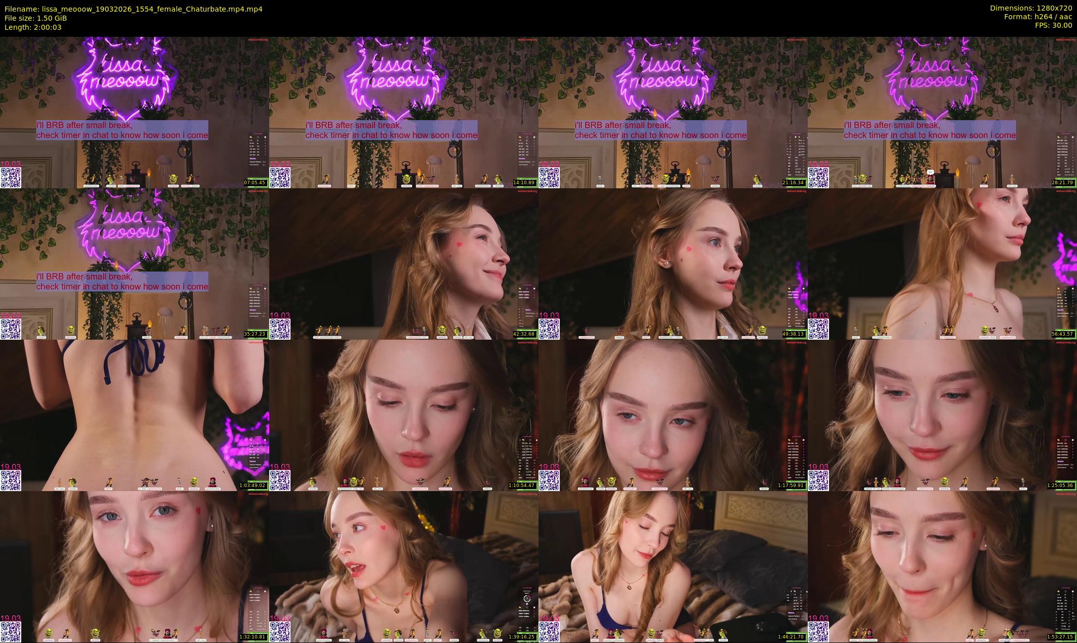 lissa_meooow — 121 minute Chaturbate female cam show recording, 720p, Mar 19, 2026