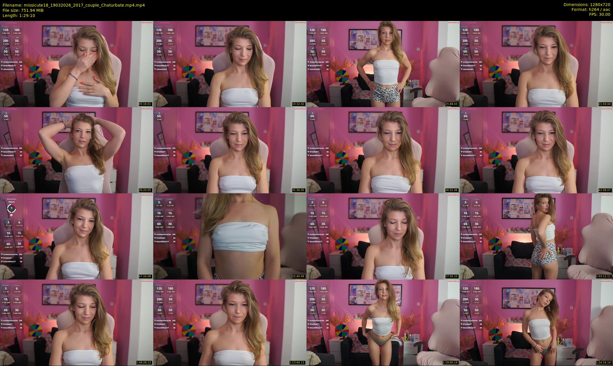 missicute18 — 90 minute Chaturbate female cam show recording, 720p, Mar 19, 2026
